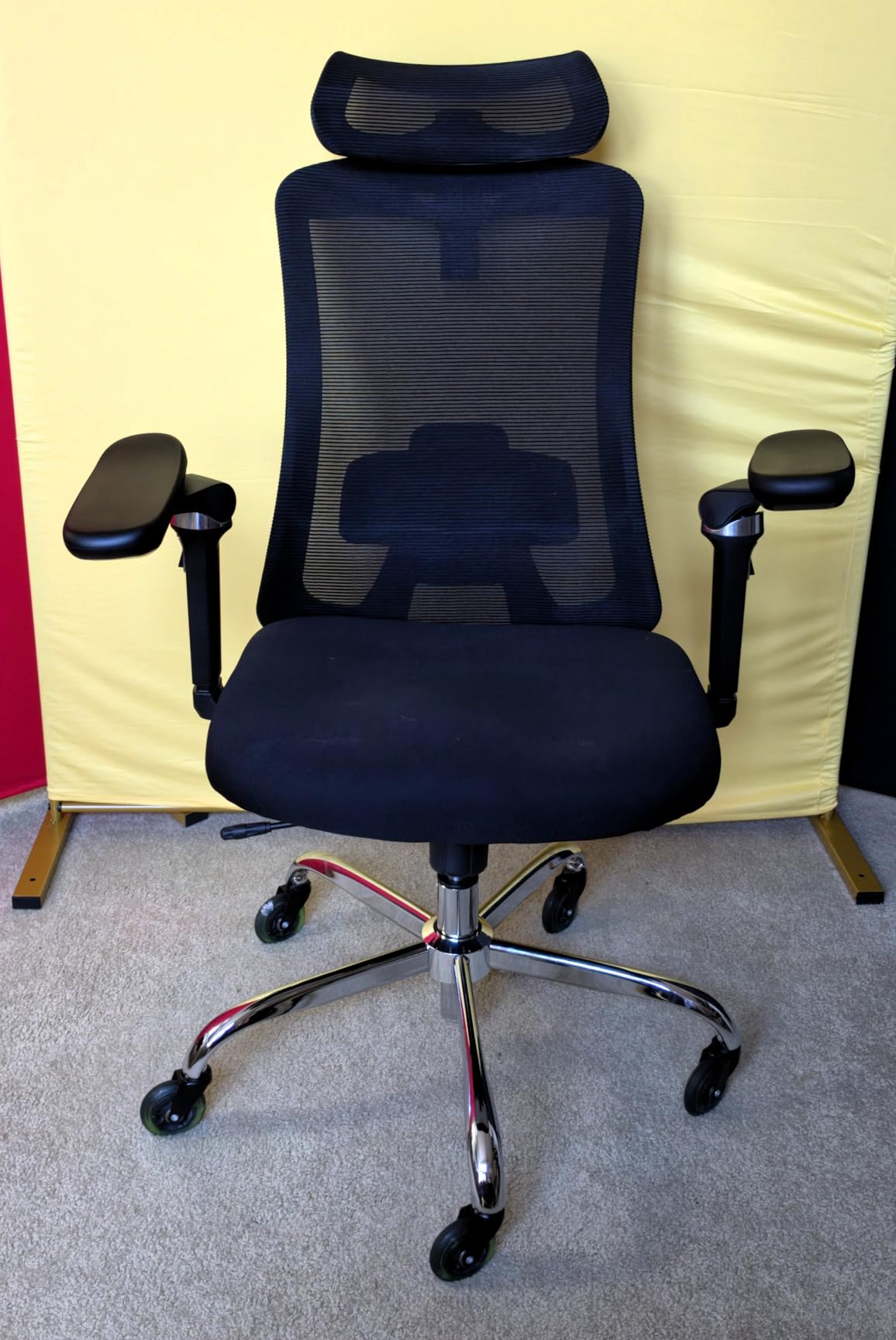 HUANUO Ergonomic Office Chair with 6D Armrest and Lumbar Support | Seat depth adjustment, quiet rubber caster, 3D headrest, high back mesh, big and tall design, 4-position recline customer photo 1