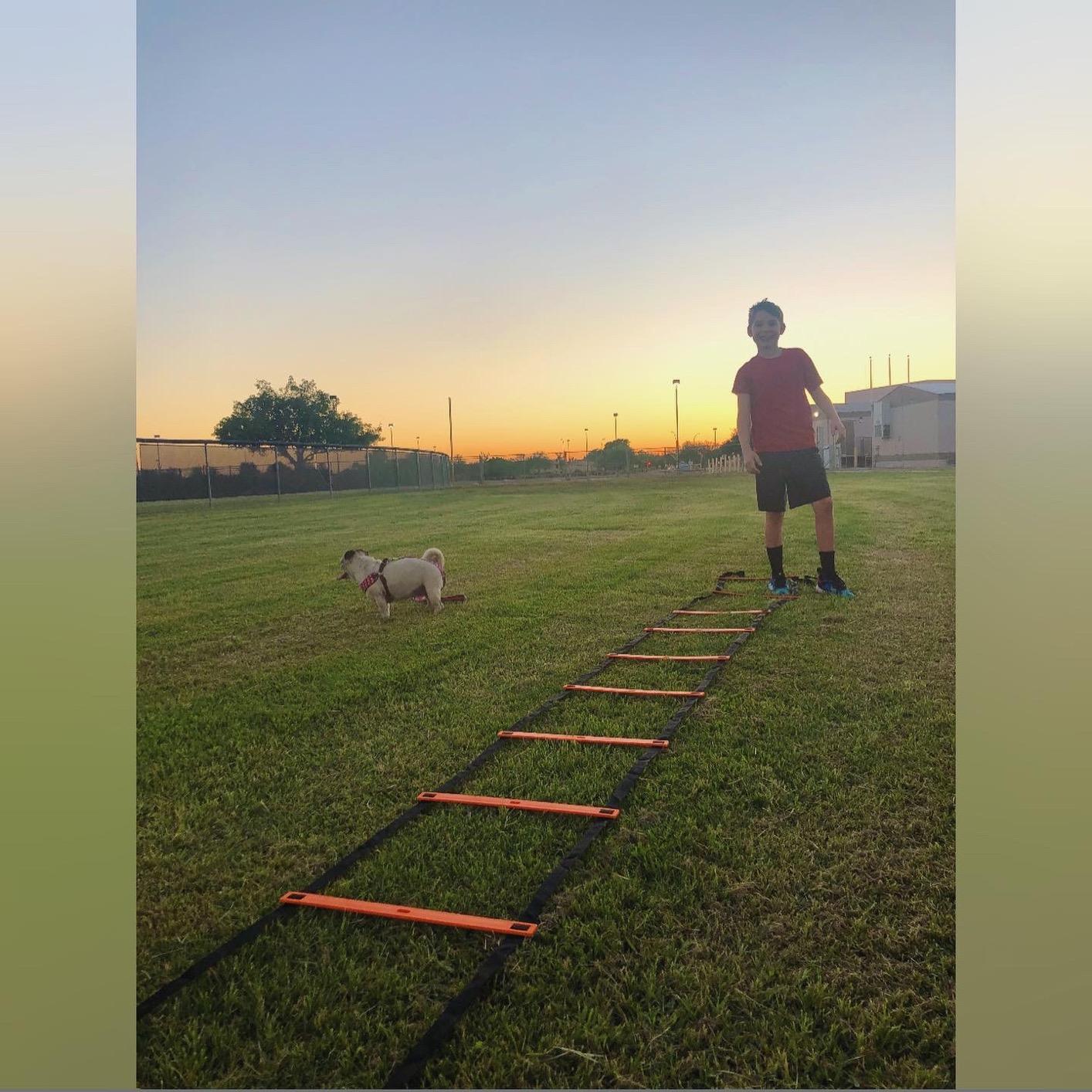 Agility Ladder Set, 12-Rung Speed Ladder + Training Cones, Soccer Training Equipment, Footwork Drills Kit, Speed & Agility Equipment, Football Practice Equipment, Basketball Gear customer photo 2