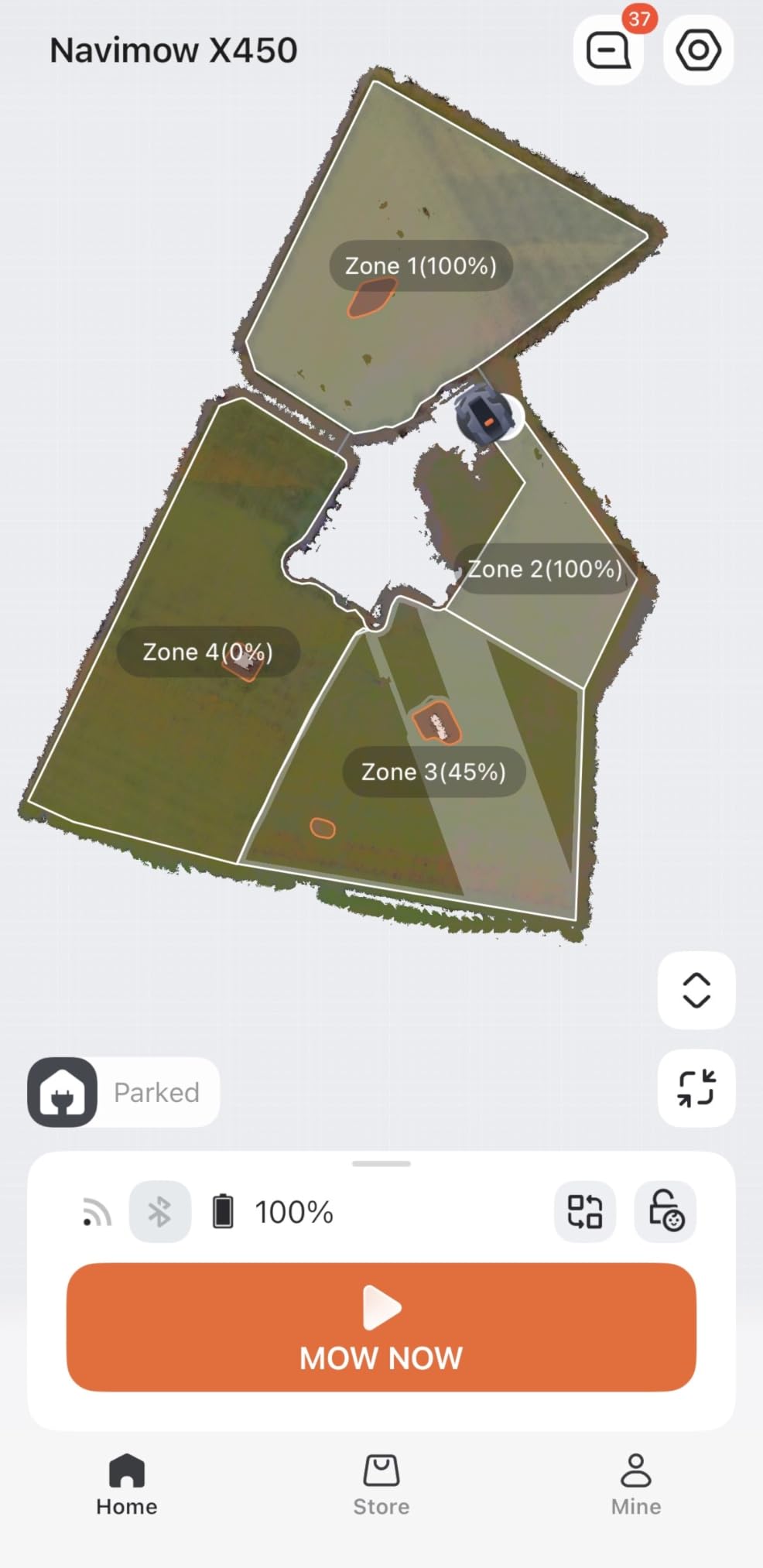 Segway Navimow X450 Robot Lawn Mower Wire Free, for up to 1.5 Acres, 4WD for 84% Slopes, Zero-Turn for Damage-Free Mowing, ORV-Tuned Lawnmower, MowMentum with 2 × 180W Motors, 0.75-4 in Cutting Height customer photo 1