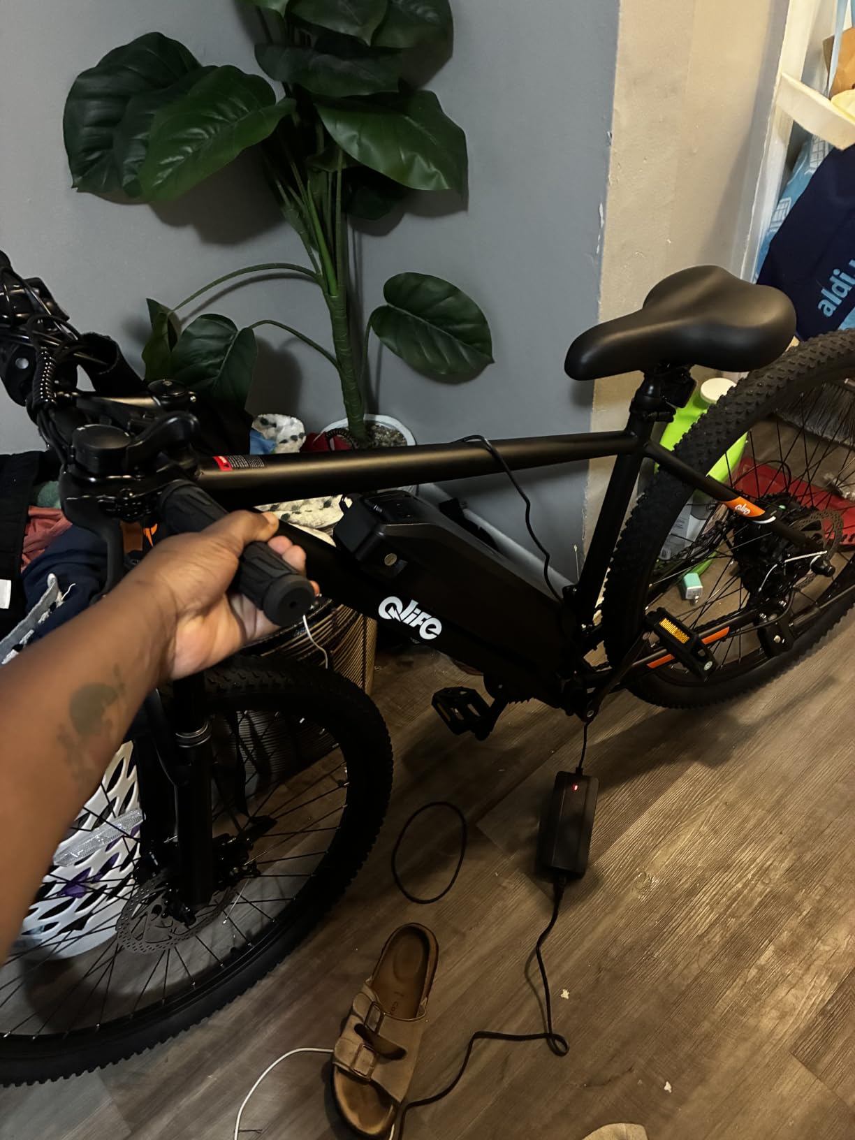 Qlife Racer Electric Bike for Adults - 21-Speed Mountain Lightweight Ebike with Peak 1000W Brushless Motor, 48V 375Wh Removable Battery, 26X2.1 Tire Step Over E-MTB, Up to 40 Miles Range customer photo 1