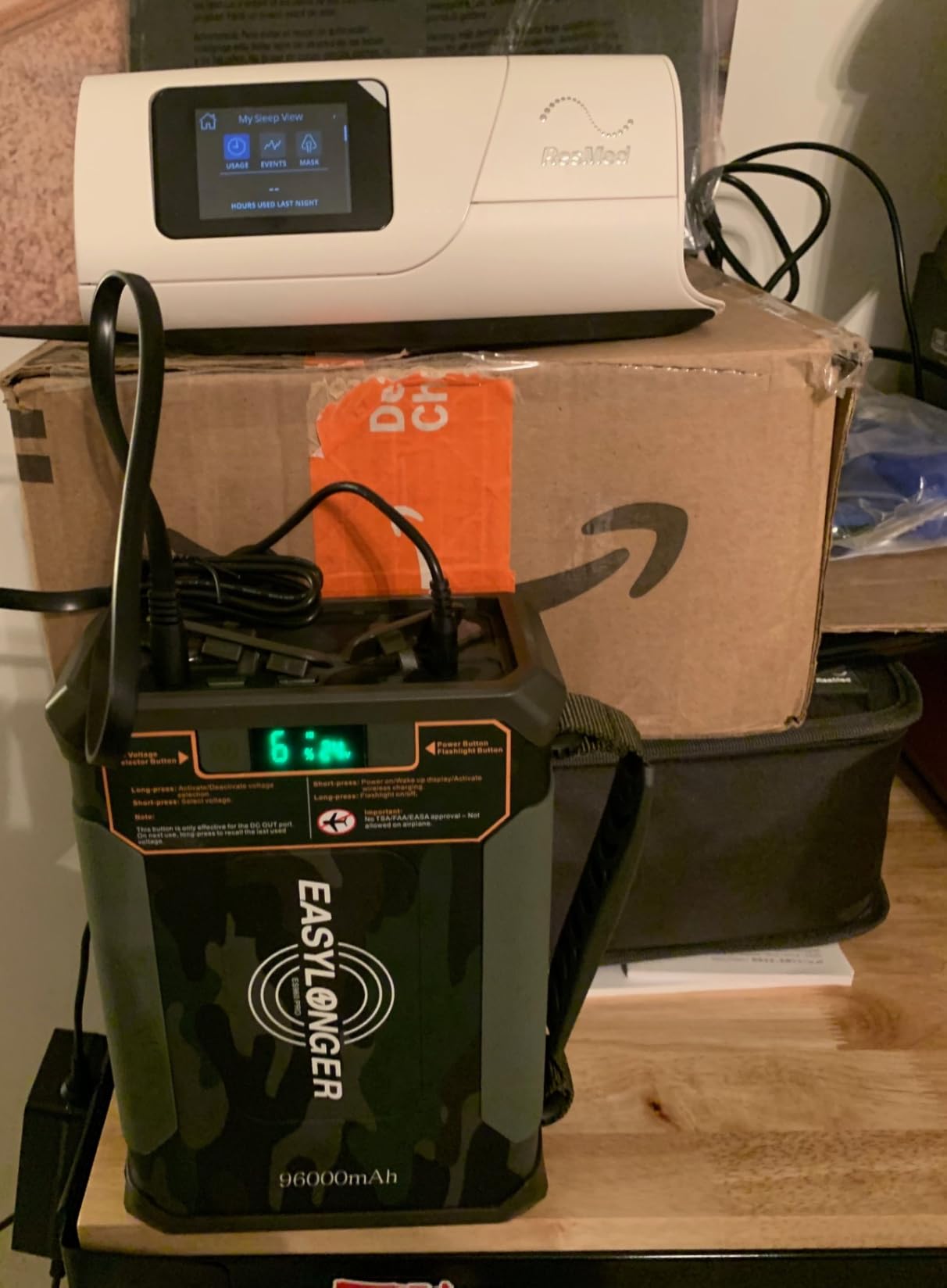 EASYLONGER ES960 PRO CPAP Battery Pack 297.6Wh CPAP Battery for Camping | 3-Night CPAP Portable Power Station, LiFePO4 Battery for AirSense 11/10, AirCurve 11, AirMini, DreamStation, Luna TravelPAP customer photo 2