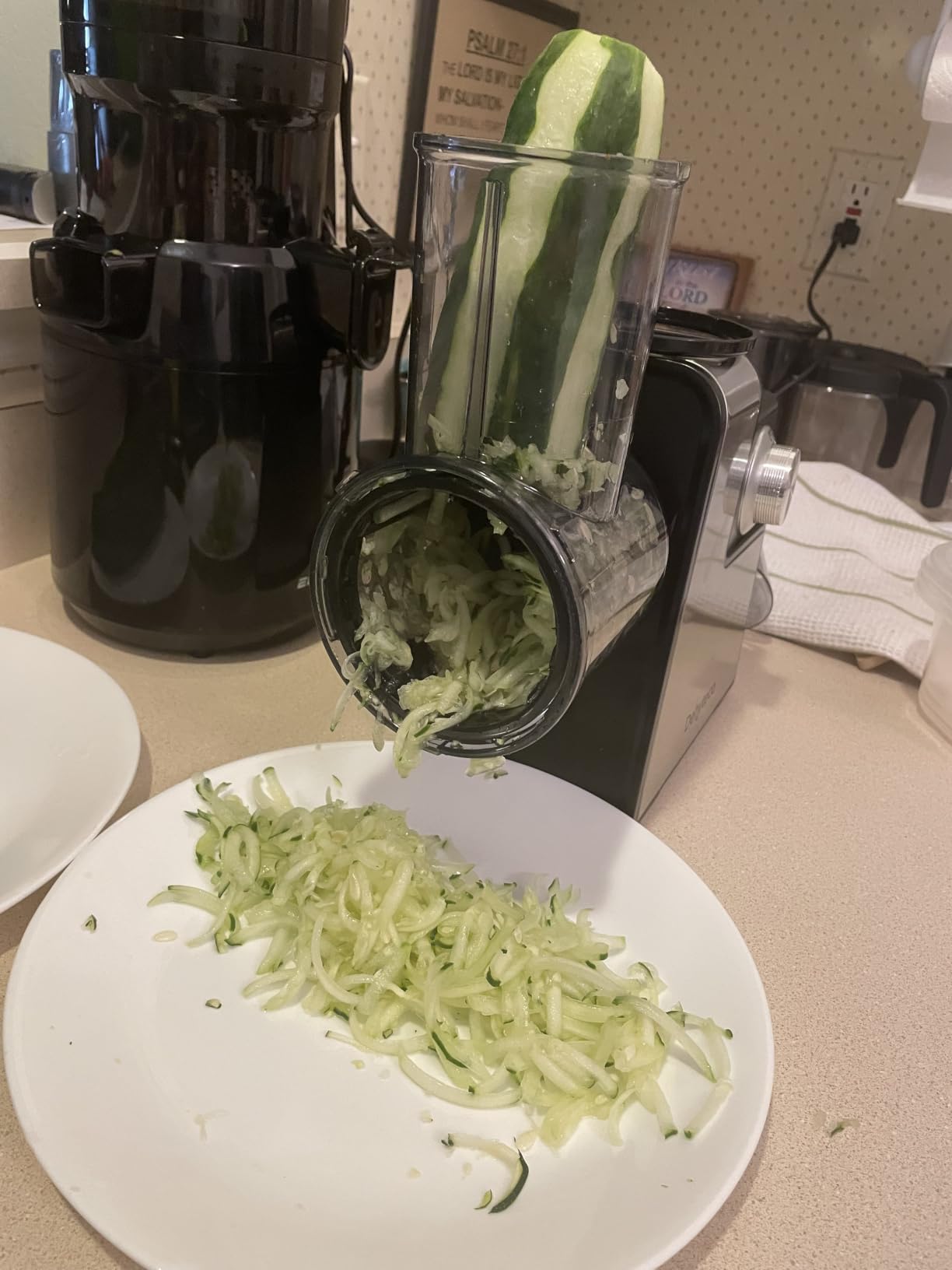 Electric Cheese Grater 7 in 1, Stainless Steel Salad Shooter, Slicer Shredder, 300W, Rotary Switch, for Block Cheese Vegetables Cucumber Carrot customer photo 2