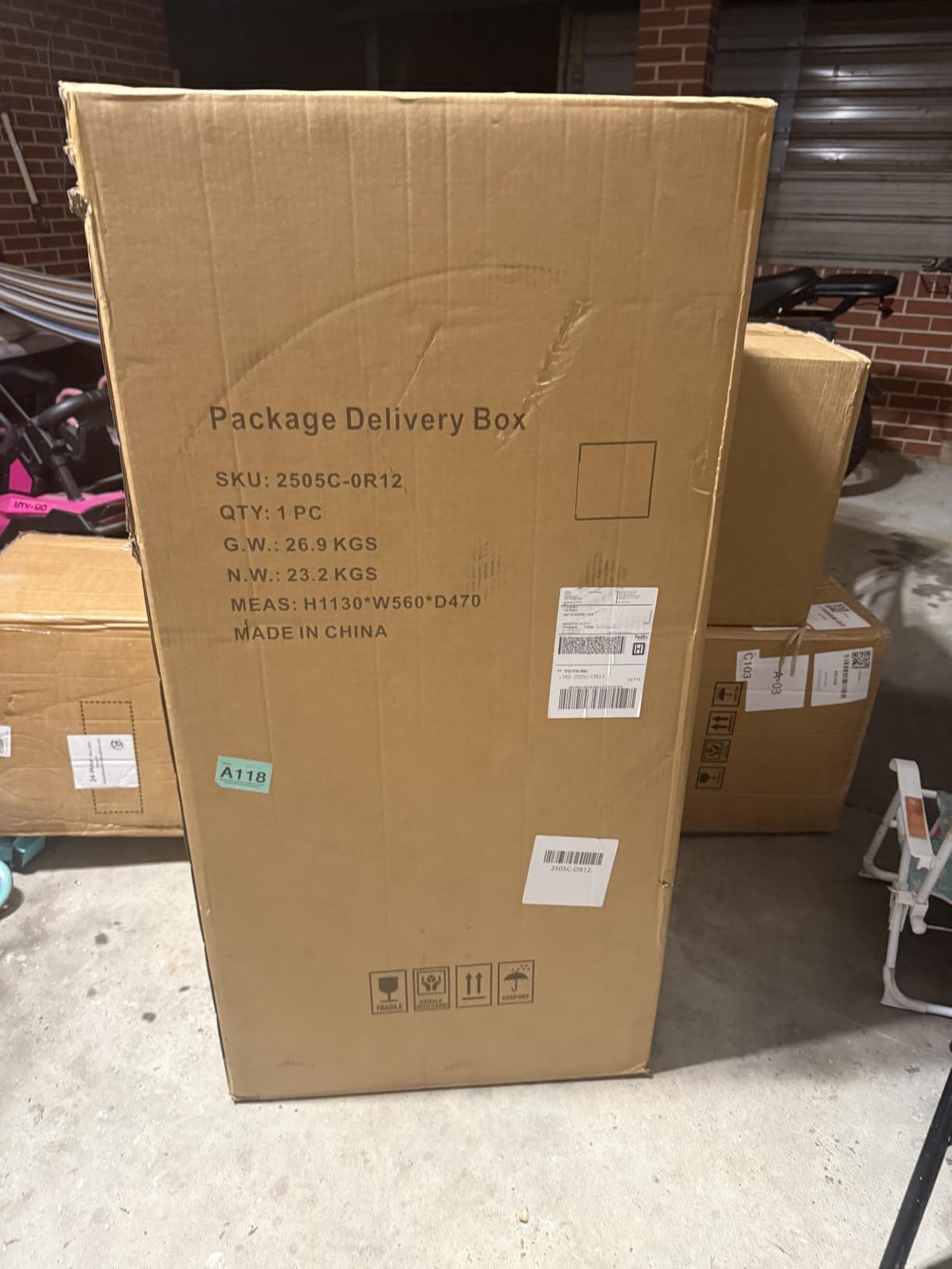 Package delivery Boxes for Outside | Anti-Theft Porch Package Delivery Box with Lock | Outdoor Weatherproof Parcel | Large Mailbox for Packages for Garden, Porch, Yard (36.4H x 16.8D x 16.7W) customer photo 2