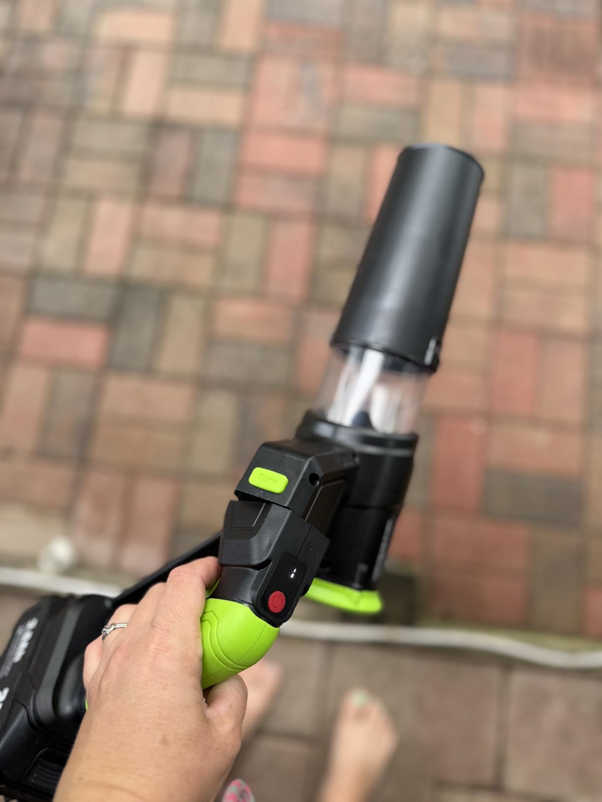 Cordless Leaf Blower, 3.3lbs Ultra Lightweight 550CFM 150MPH Handheld with Dual 3.0Ah Batteries & Fast Charger, 3-Speed Electric Leaf Blower for Lawn Yard Patio Driveway Snow (Green) customer photo 1