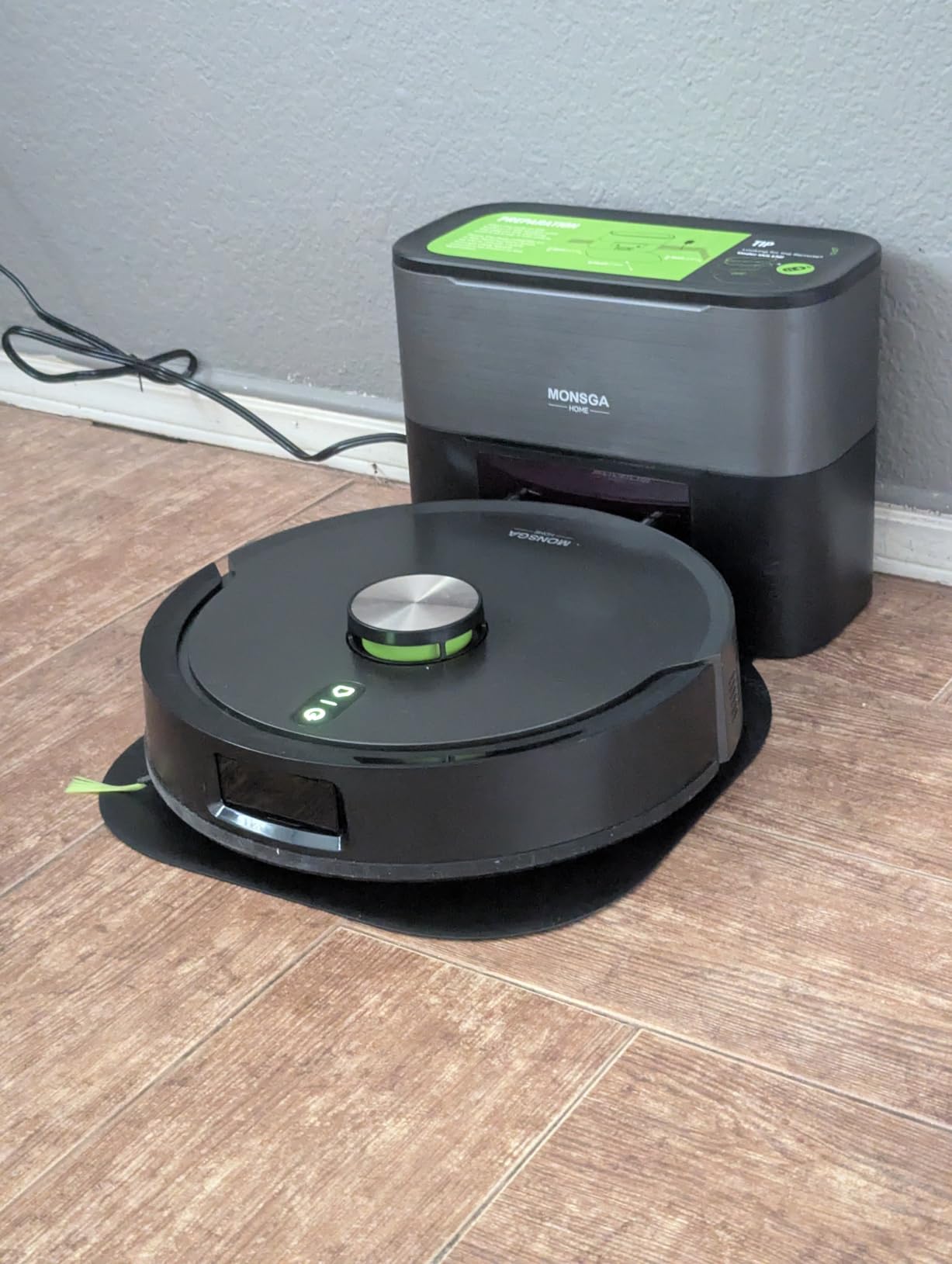 MONSGA Robot Vacuum and Mop, 90 Days Self-Emptying with 8000Pa Suction | Dual Anti-Tangle for Pet Hair, Carpet and Hard Floor, LiDAR Navigation customer photo 2