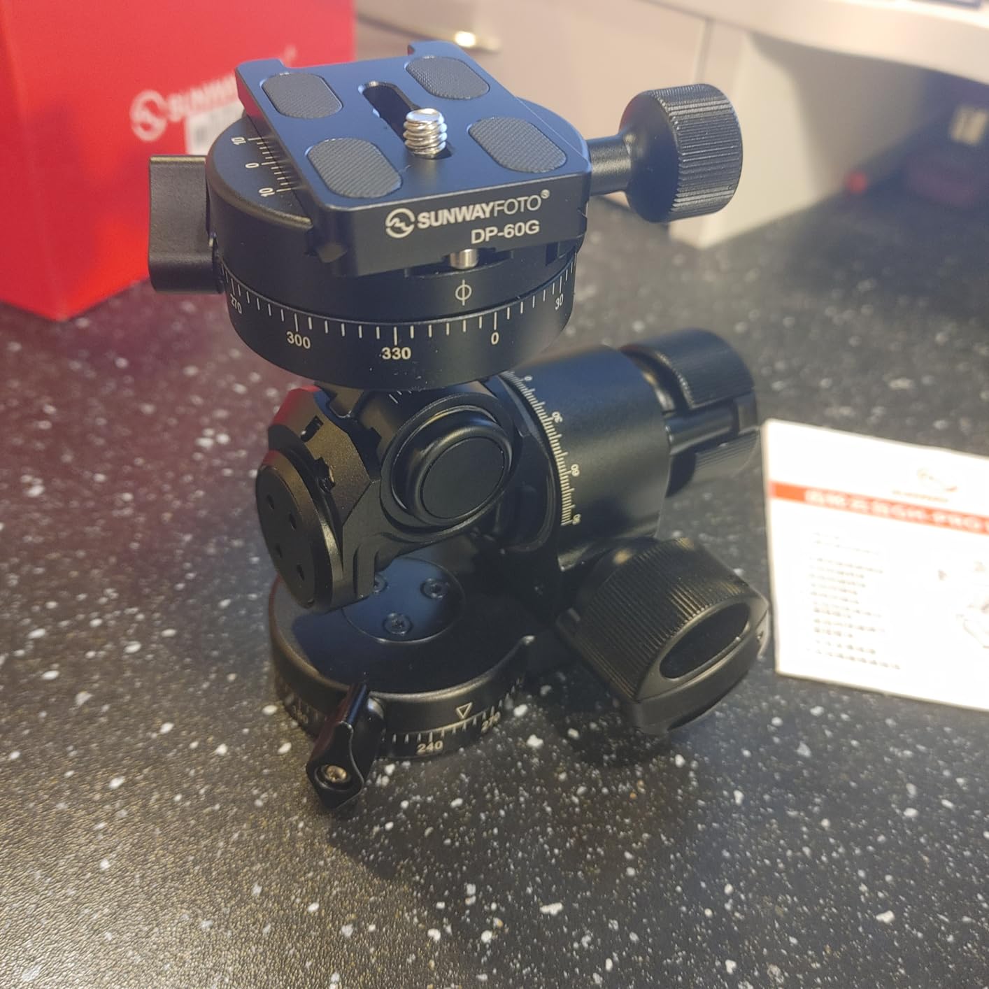 SUNWAYFOTO GH-PRO II Geared Tripod Head with 360° Geared Panning QR Clamp & Panning Base Compatible with Arca customer photo 2