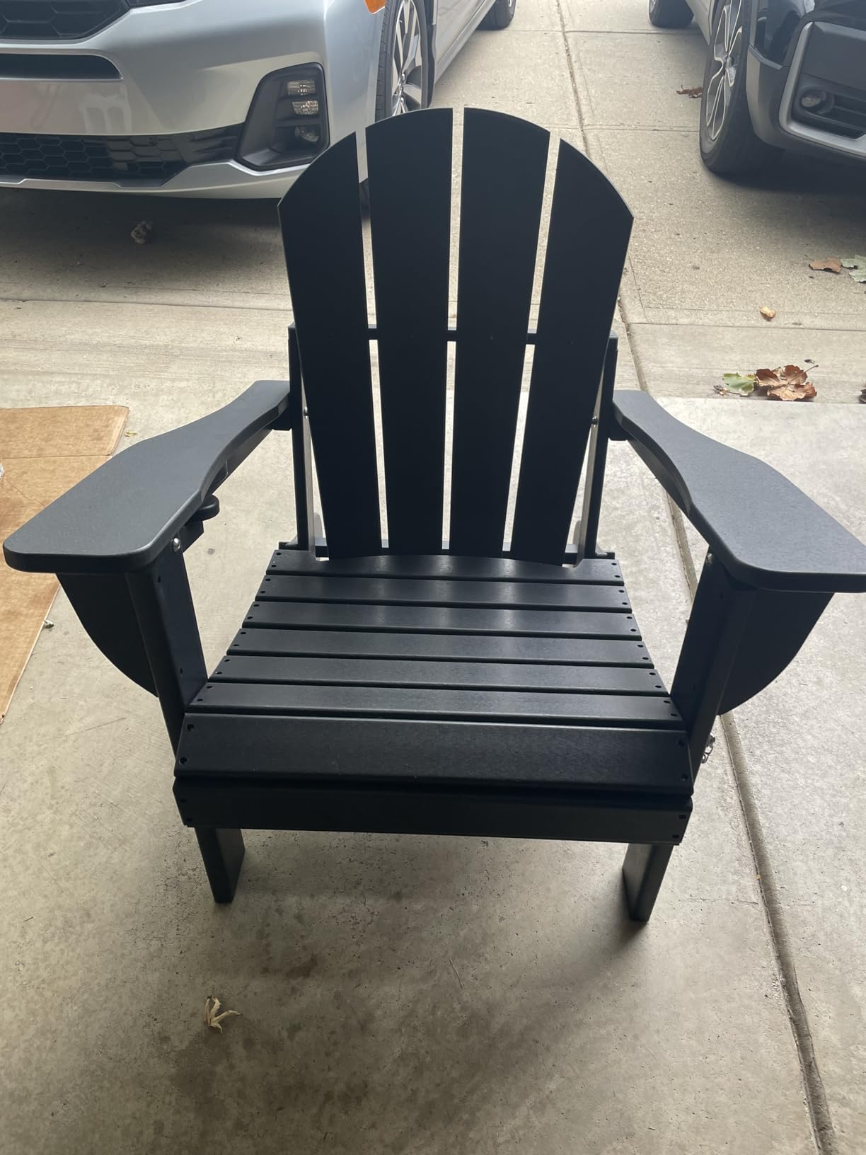 Oversized Adirondack Chair HDPE Cup Holders Heavy Duty Woodgrain Dark Gray customer photo 2