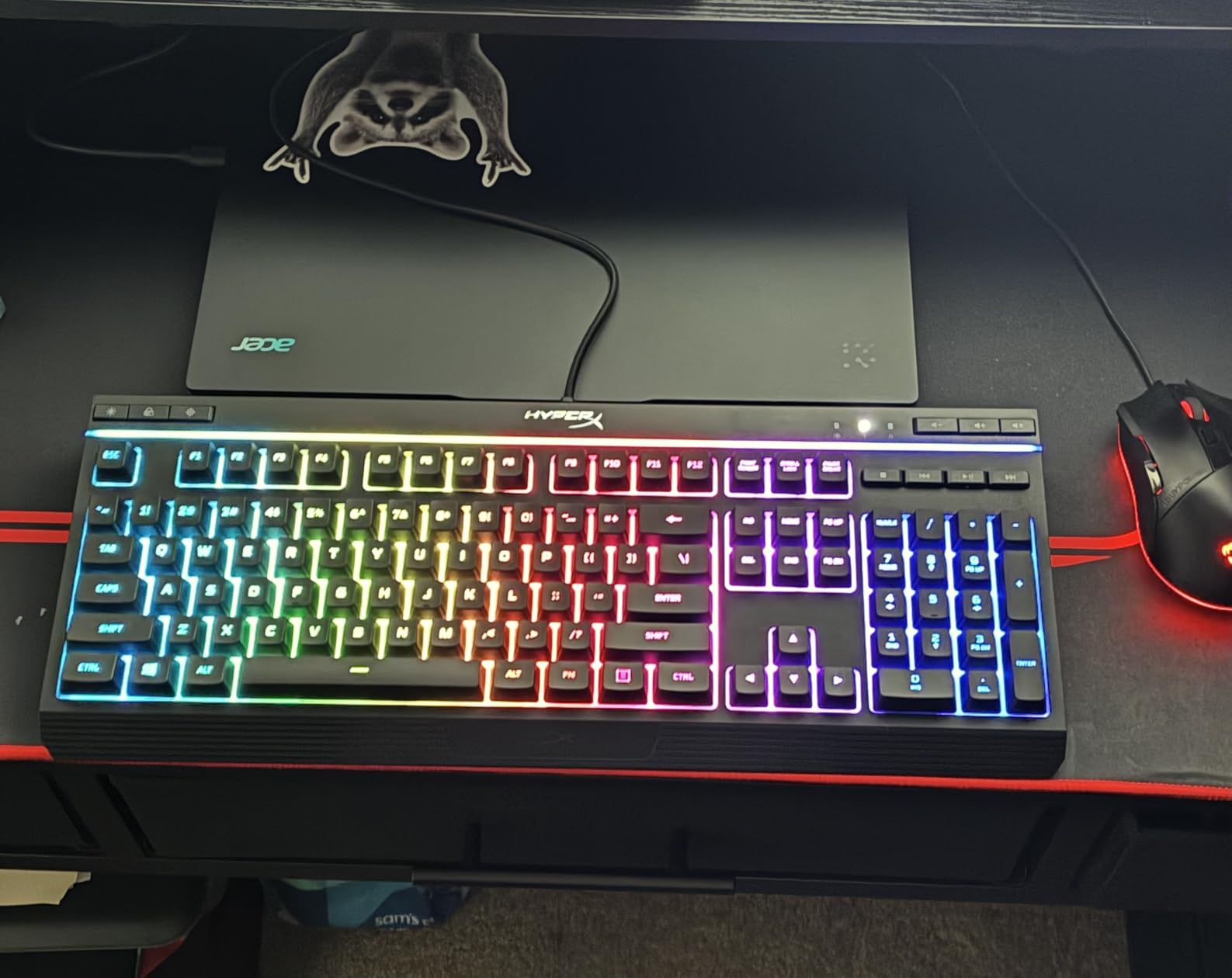 HyperX Eve 1800 - Gaming Keyboard, 1800 Form Factor, 10 Zone Customizable RGB Lighting, Built-in Media Buttons, Membrane Switches - Black customer photo 1