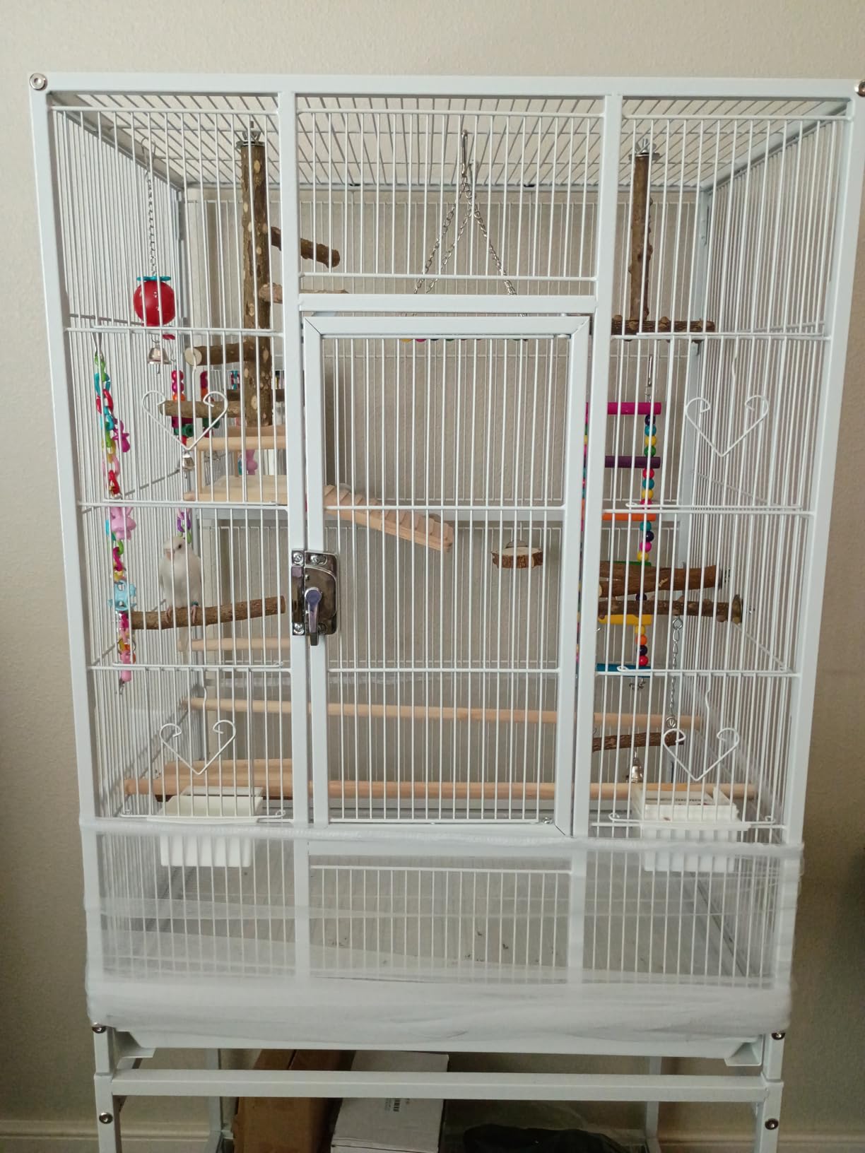 YITAHOME 53.9 inches Metal Bird Cage for Parakeets: Large Parrot Cages with Seed Catcher & Birdcage Cover with Rolling Stand & Brakes for Lovebirds Cockatiels Pigeon Finches customer photo 1