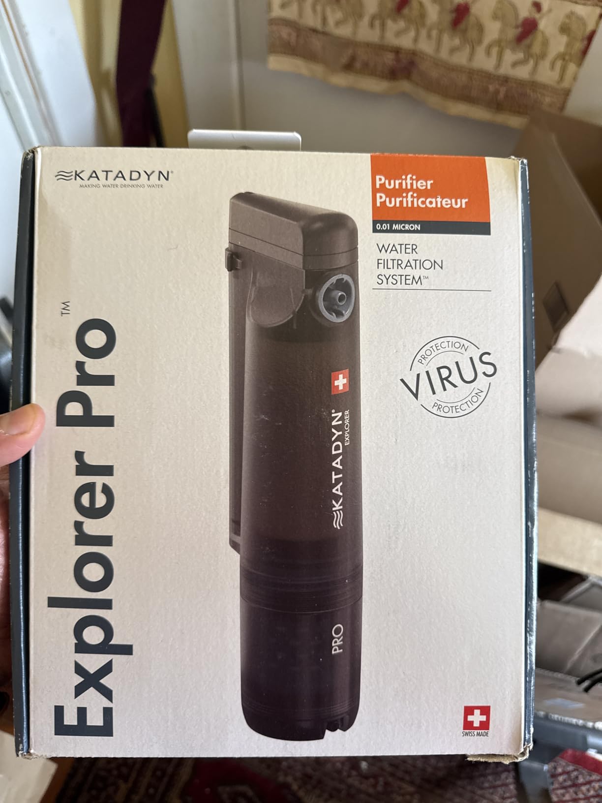 Katadyn Explorer Pro 3-Stage Hand Pump Water Purifier for Remote Travel | 0.01 Micron + Activated Carbon Improves Taste | Removes Sediment to Viruses, 20,000L | Field-Cleanable, Dry-Storage Design customer photo 1