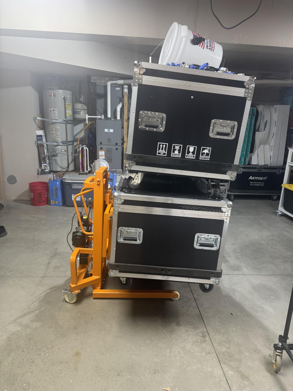 Electric Material Lift Pallet Stacker, 660lbs Capacity Forklift, 47.24