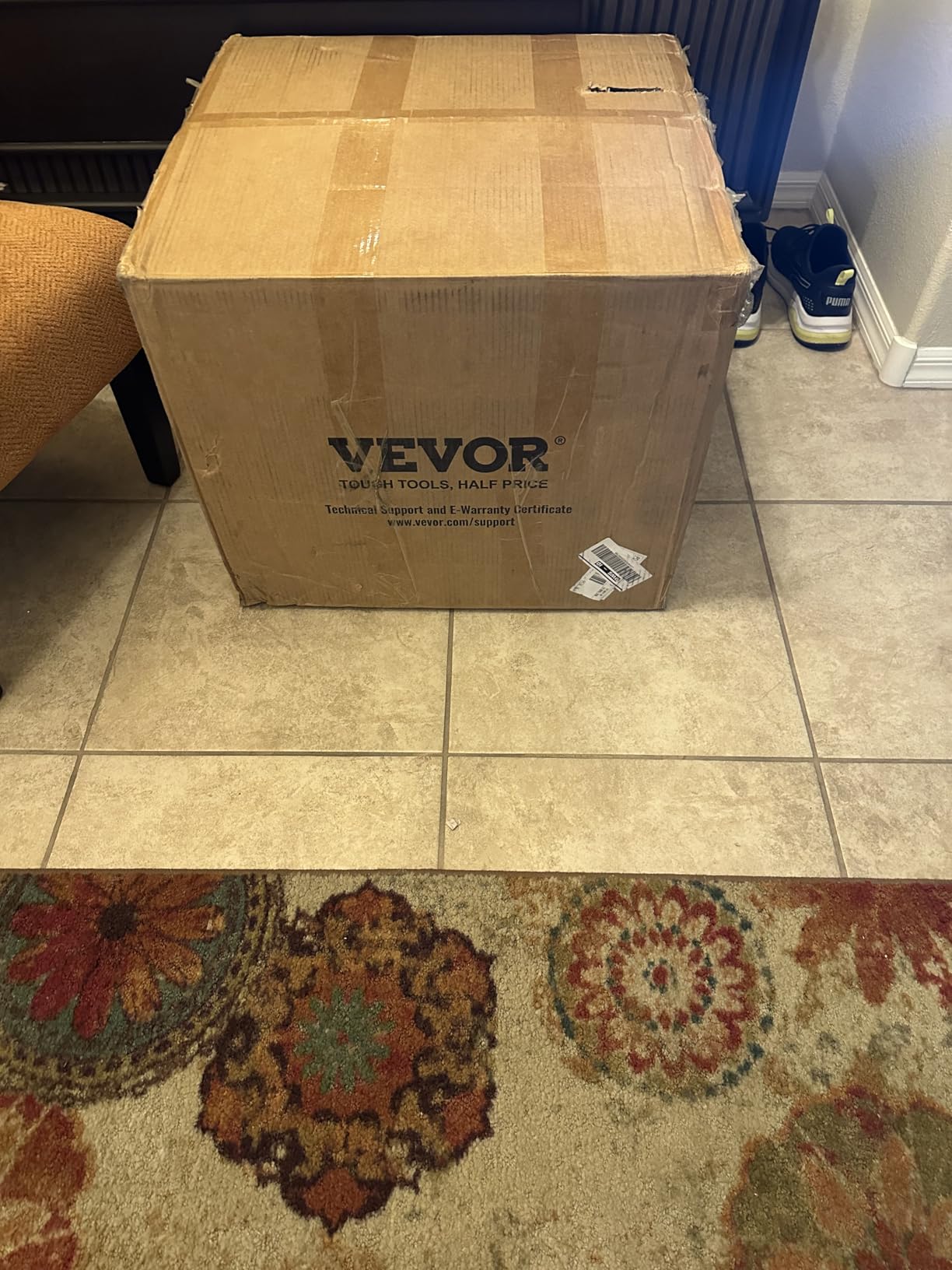 VEVOR Drain Cleaner Machine 75 FT x 3/8 Inch, Sewer Snake Auger Manual Feed with 4 Cutters & Air-activated Foot Switch for 2