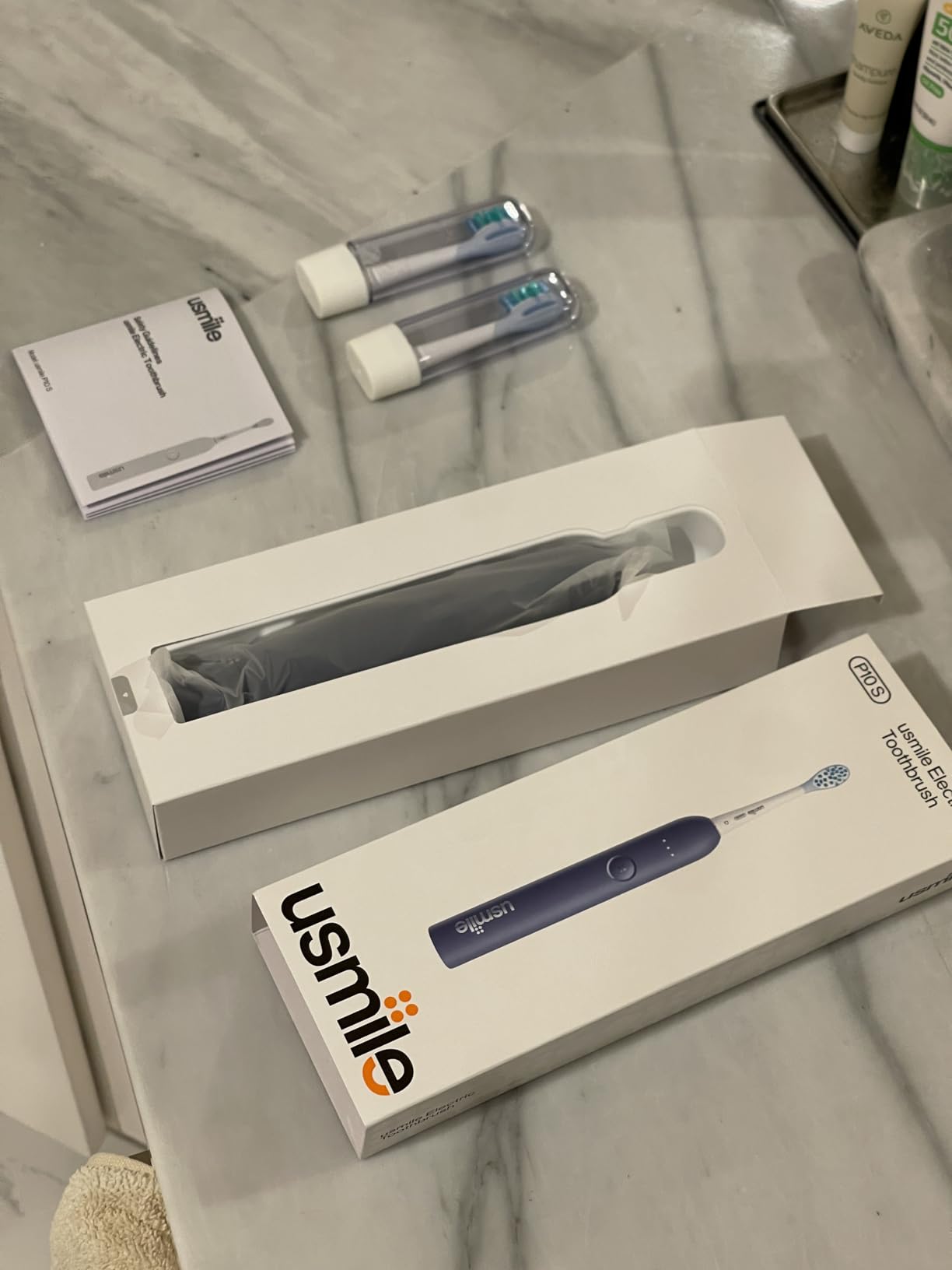 usmile P10S Sonic Electric Toothbrush, 180-Day Battery, Blue | 3 Modes Deep Clean & Whitening, Cushioned Gum-Care Brush Head for Sensitive Teeth, Smart Timer, 2 Heads, Rechargeable customer photo 2