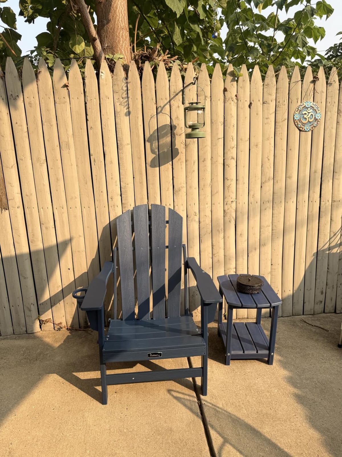 FUNBERRY Oversized Folding Adirondack Chair, Stable Fire Pit Chairs 400LBS | Wood-Grain, Stable Gun-Leg, HDPE All Weather, No Rot, UV Fade Shield, Cup Holder, Easy-Clean for Outside customer photo 1