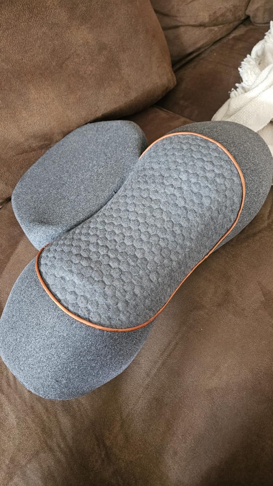 Upalled Cordless Heated Neck Massager Pillow for Pain Relief Deep Tissue | 3-in-1 Rechargeable Neck Cervical Traction Device with Heat, Massage, Electric Stretch, Ergonomic Shoulder Relaxer,Grey customer photo 2