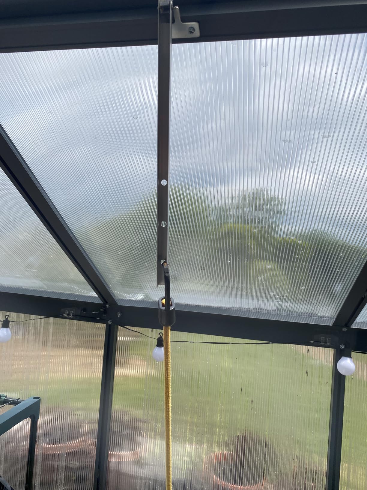 8 x 10 FT Outdoor Polycarbonate Greenhouse, Charcoal Black | Large walk-in interior, reinforced aluminum frame, double-wall PC panels, two roof vents and rain gutters help plants thrive customer photo 1