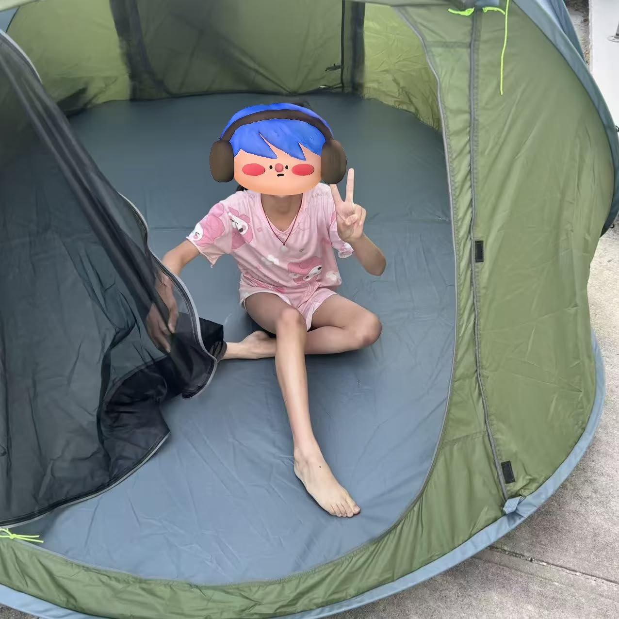 4/6 Person Easy Pop Up Tent, Camping Tent with Skylight and Rainfly, Waterproof, Quick Setup-Instant Tents for Camping Outdoor customer photo 1