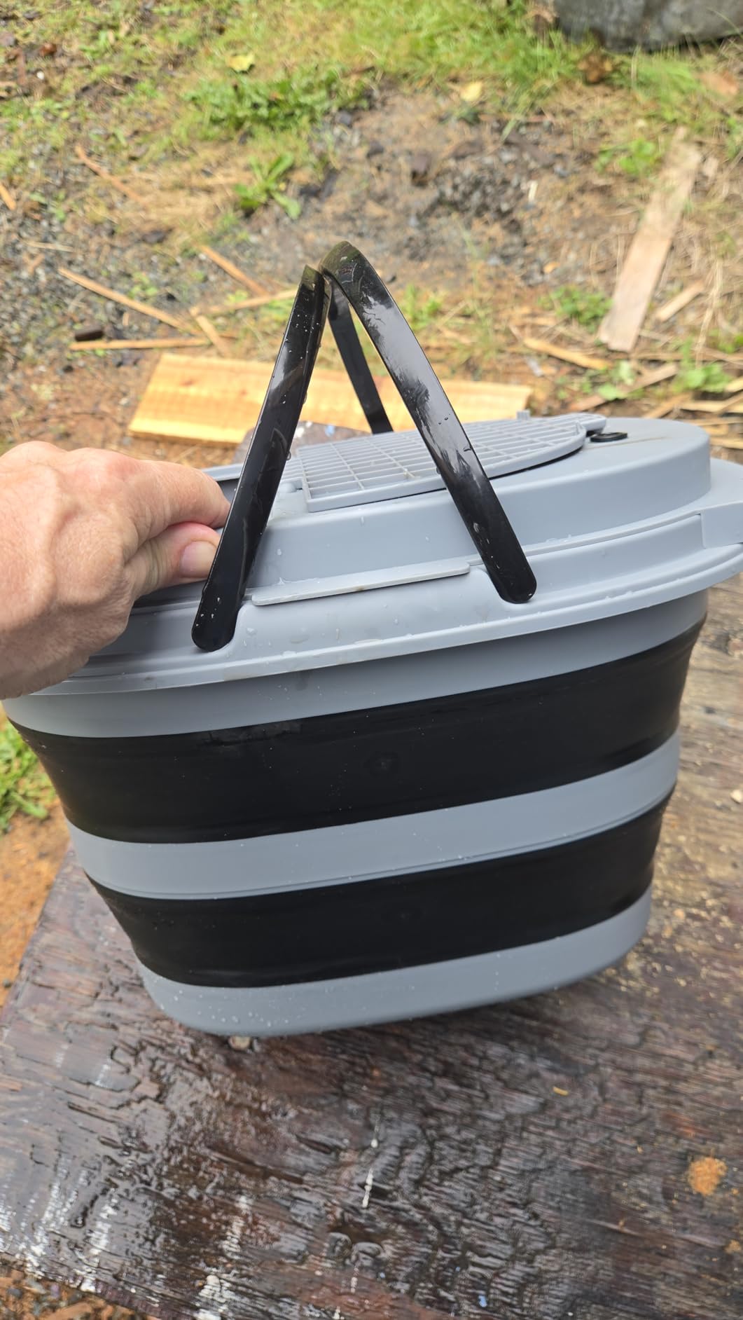 Portable Integrated Camping Shower Kit with 20L Foldable Bucket, 13000mAh | Rechargeable Electric Shower Pump, IPX8 Waterproof, Strong Water Flow with Fruit Washing Mode for Camping, Beach, Pet Bath, Car customer photo 1