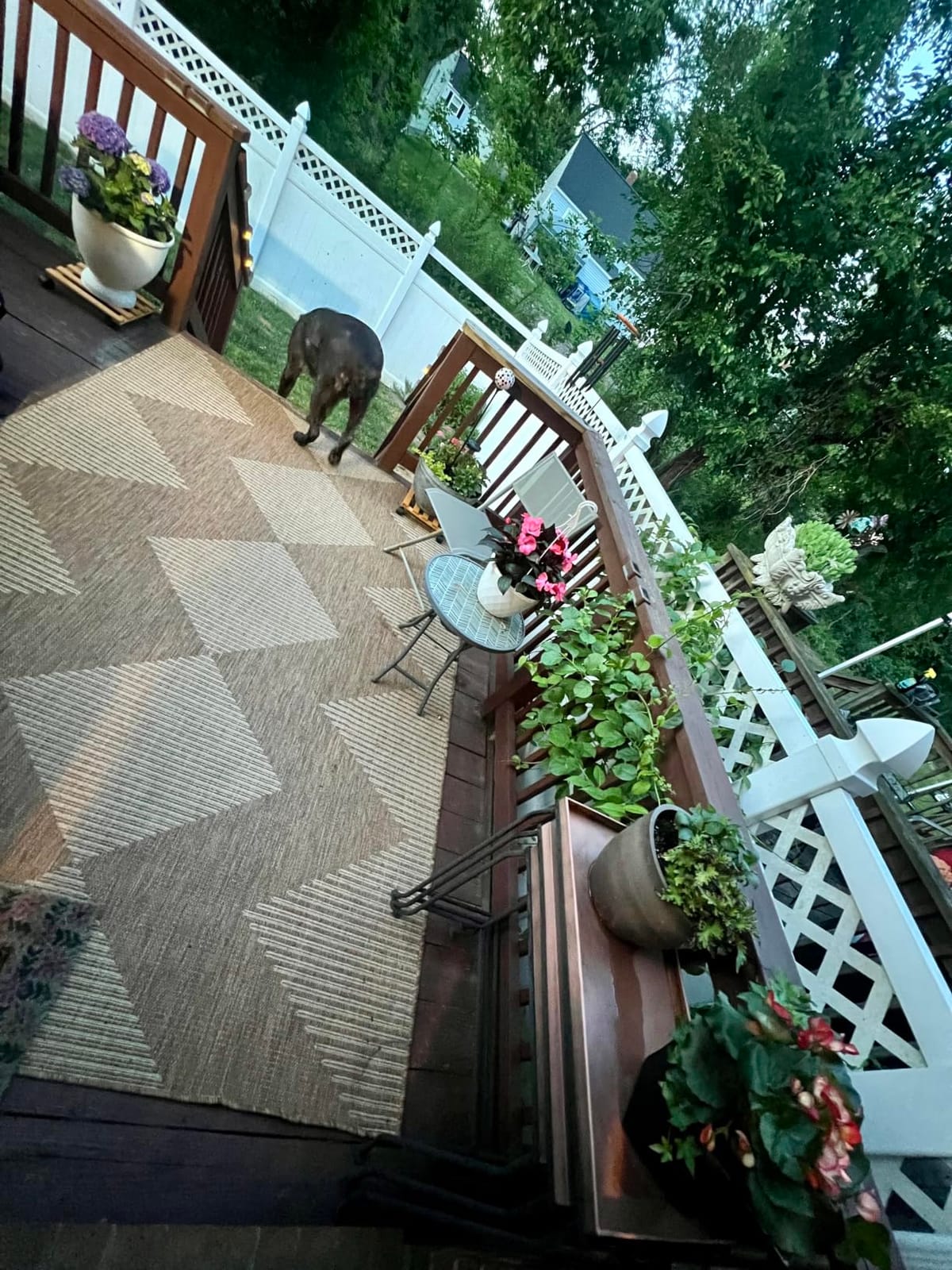MontVoo-Outdoor Rug Carpet Patio Rug 5x7 ft Polypropylene Indoor Outdoor Rugs for Patio Deck Balcony Porch, Textured Weave, Durable for High Traffic, Fade-Resistant, Boho Geometric Neutral Brown customer photo 2