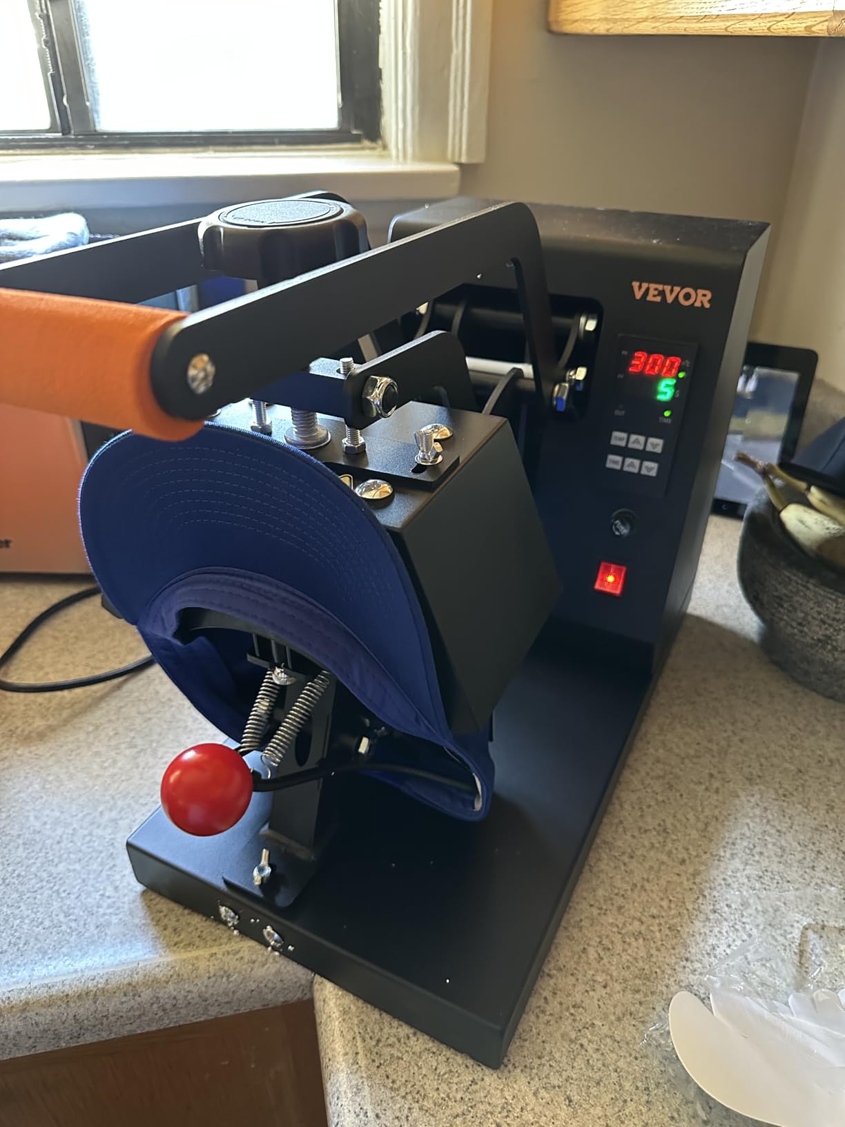 VEVOR Hat Heat Press Machine, with 4 Interchangeable Platens and Caps Stretcher, Precise Temperature & Time Control, Heat Press for Hats and Caps, for HTV Iron On and Sublimation Projects, Light Blue customer photo 1
