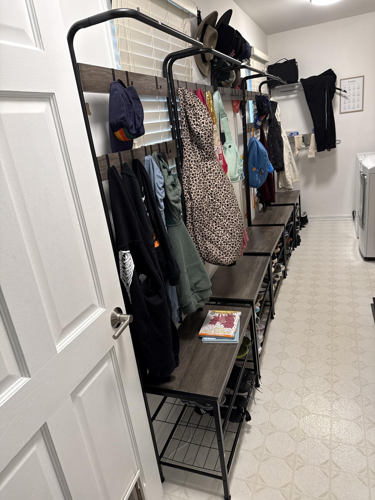 Hall Tree with Bench and Shoe Storage, 4-in-1 Entryway Organizer with 10 Hooks and Storage Shelf, Coat Rack Freestanding with 2-Tier Storage Shelf for Living Room, Bedroom Rustic | Lift-top hidden compartment, steel frame, farmhouse style, easy assembly, entryway living room bedroom mudroom customer photo 1