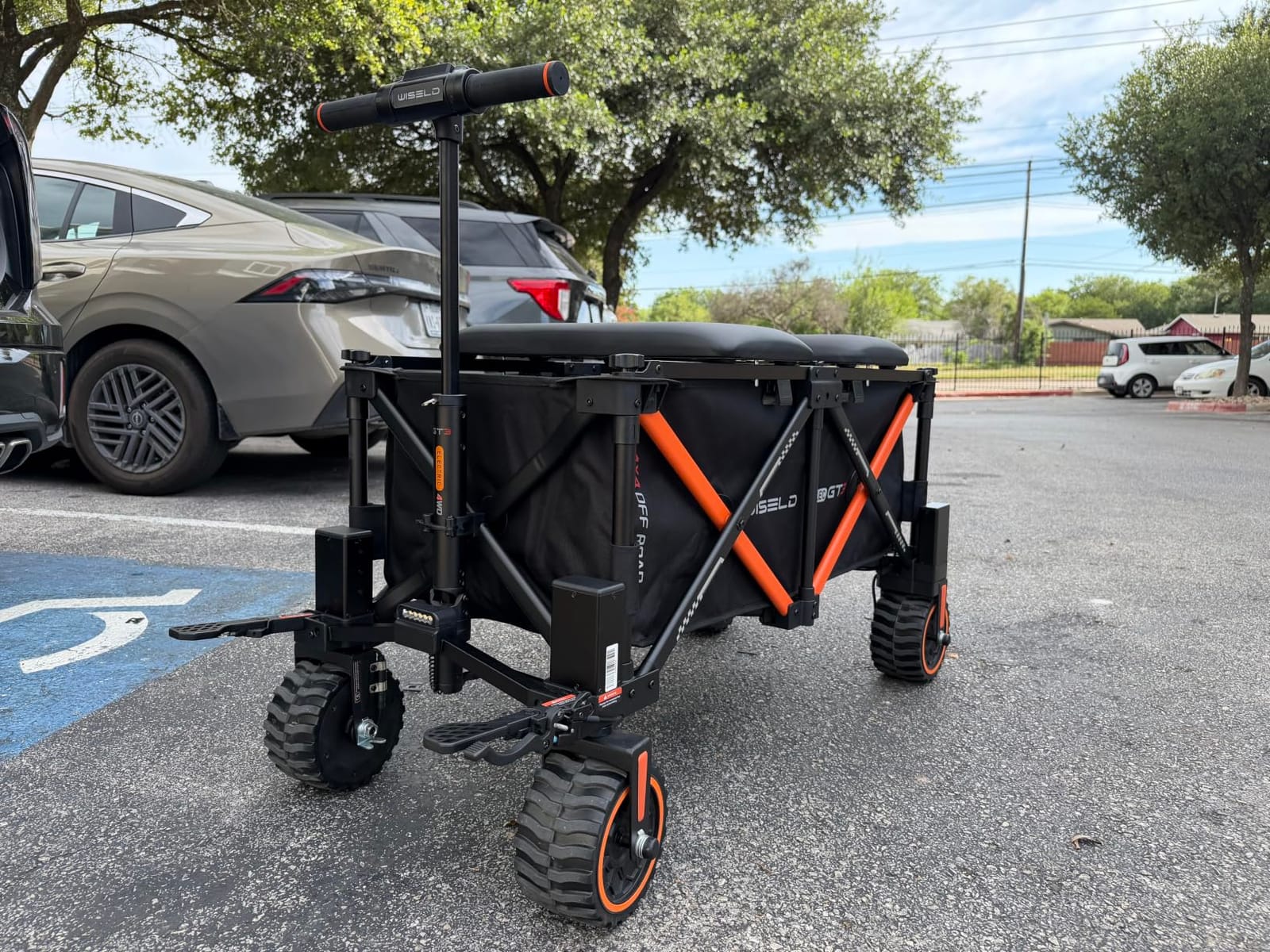WISELD GT3-4WD Off Road Electric Wagon Cart Heavy Duty with Seat, 771 Lbs Utility Cart with 3000W Motor Hauler, Rideable & Tow-Assist Foldable Motorized Cart, 0-10 MPH customer photo 1