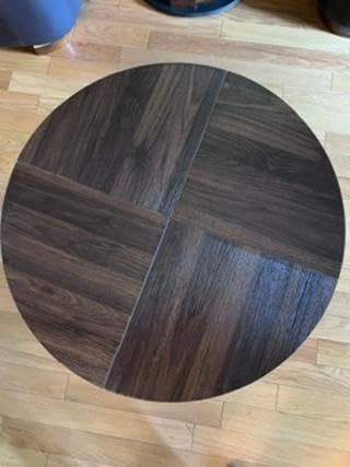 HAIOOU Round Coffee Table for Living Room with Open Storage - Walnut Wood | 31.5