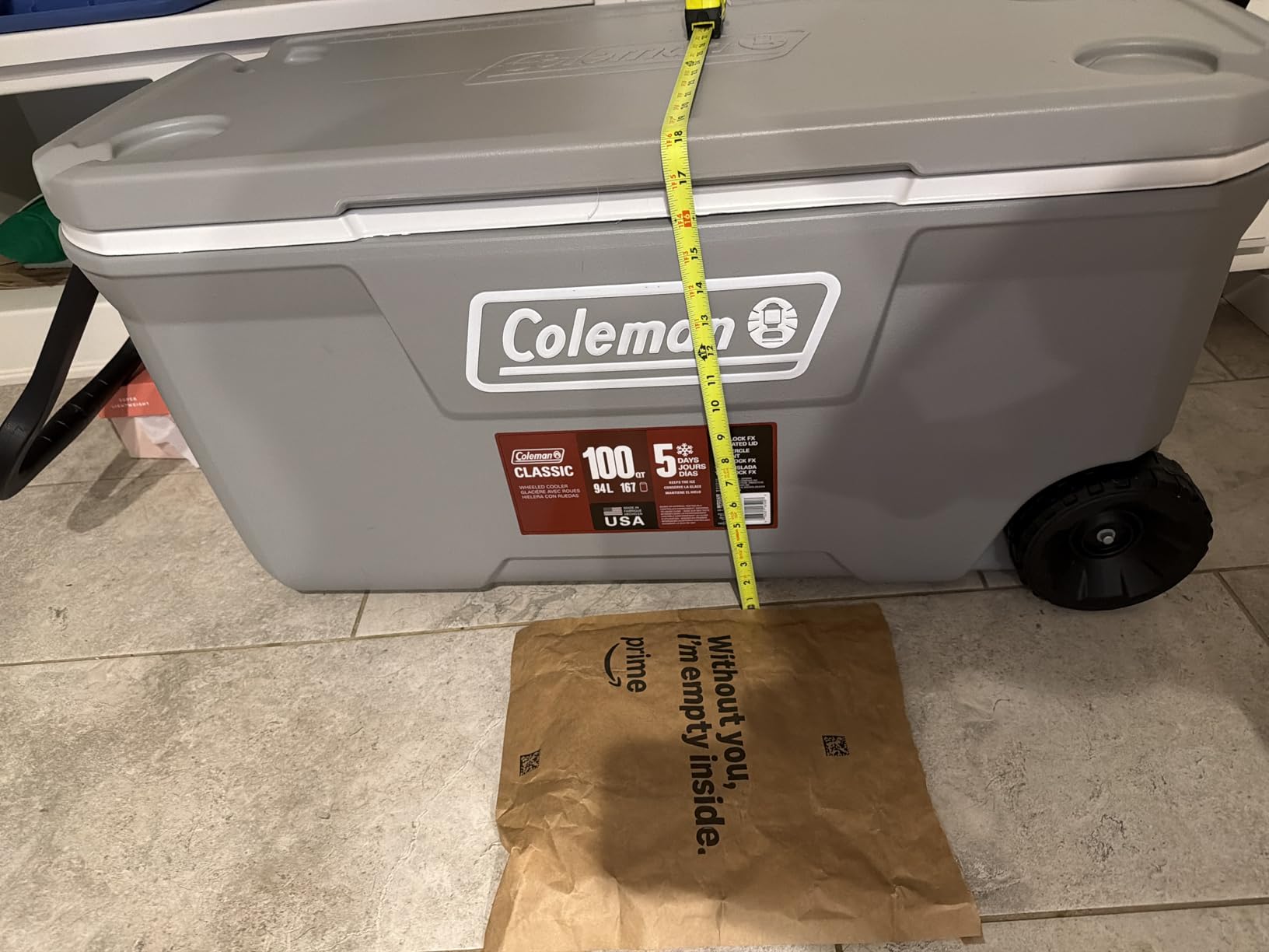 Coleman Classic Series Insulated Portable Rolling Cooler with Wheels, Leak-Resistant Outdoor Hard Cooler Keeps Ice up to 5 Days customer photo 2