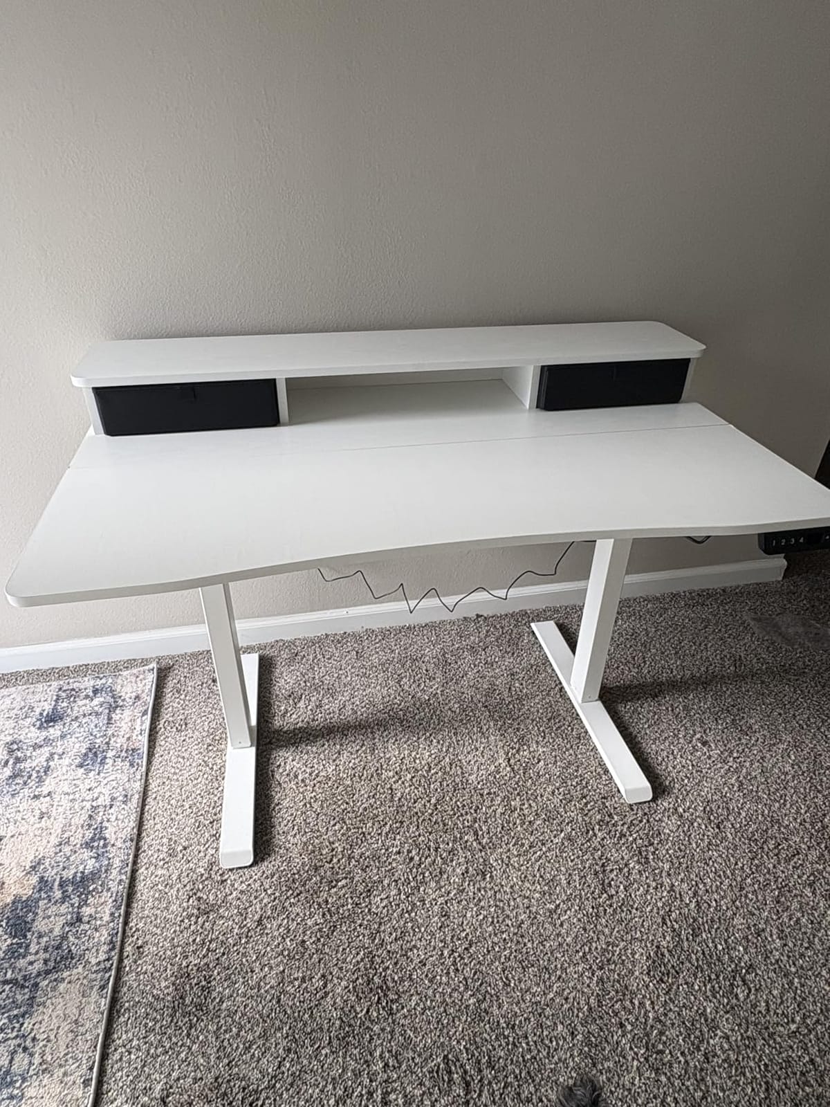 Veken 47x28 in Electric Standing Desk with Drawers, Adjustable Table, Brown | Stand up Computer Desk for Home Office with Storage, 3 Memory Presets customer photo 1