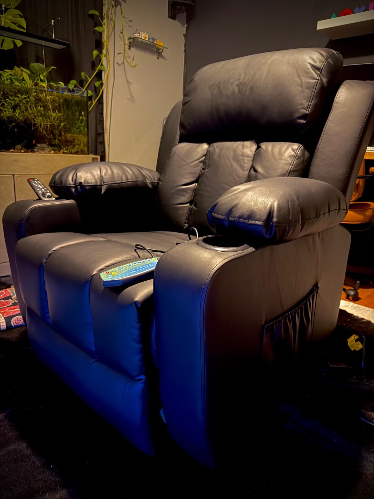 FLEXISPOT XL31 Power Lift Recliner Chair for Elderly, Electric Lift Chair with Massage & Heat, Fabric Reclining Sofa w/USB & Type-C Charging for Living Room Bedroom(Medium Size, Denim Blue) customer photo 1