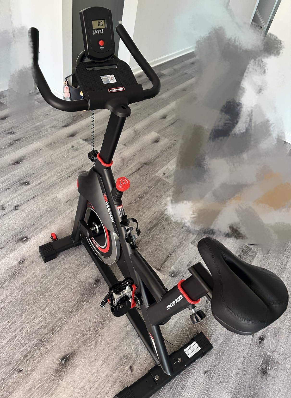 DMASUN Exercise Bike, Silent Magnetic Resistance Stationary Bike for Home with 330 LBS Capacity, Pedals with Anti-loosening Nuts, Indoor Bike with Comfortable Seat Cushion, Digital Display with Tablet Holder customer photo 2