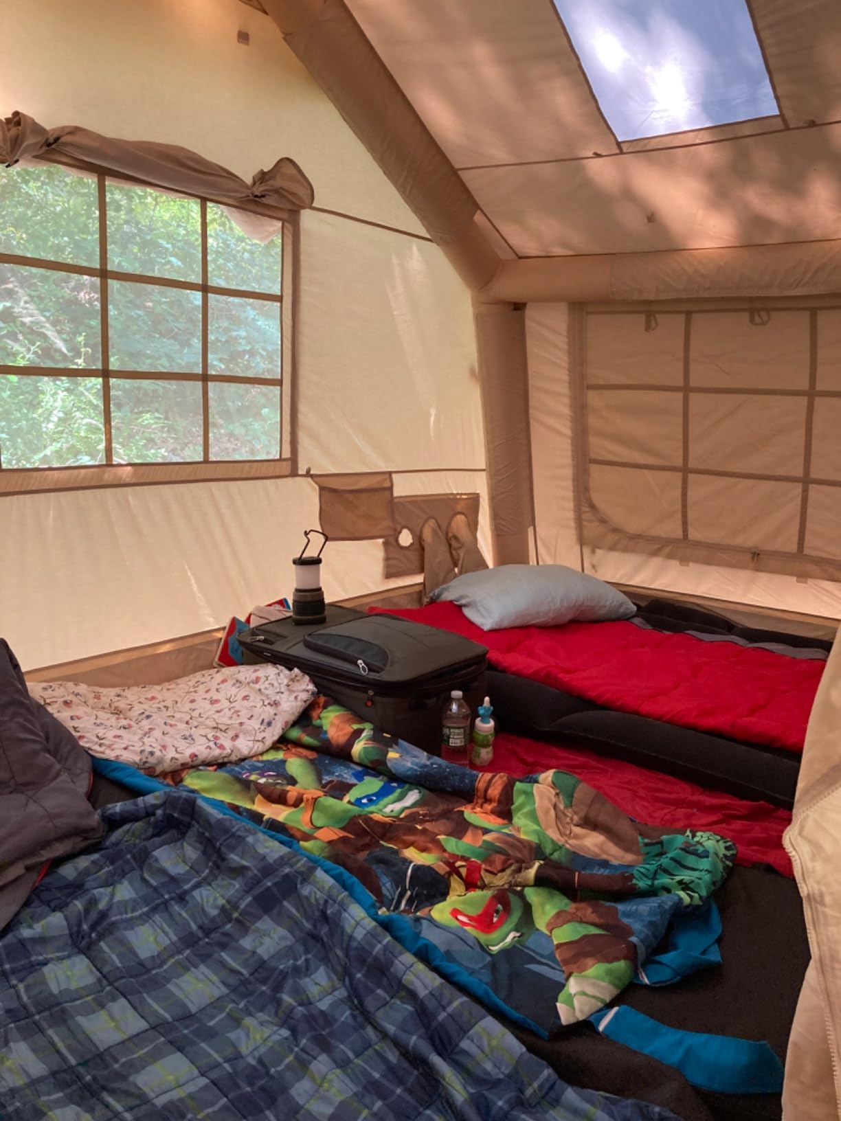 Coody Premium Inflatable Tent for Camping, Canvas Air Tent with Stove Jack | Blow Up Tent, Air Beam, Family Glamping, Breathable TC Cotton, Fast Setup, Pump Included, Multiple Sizes & Colors customer photo 1