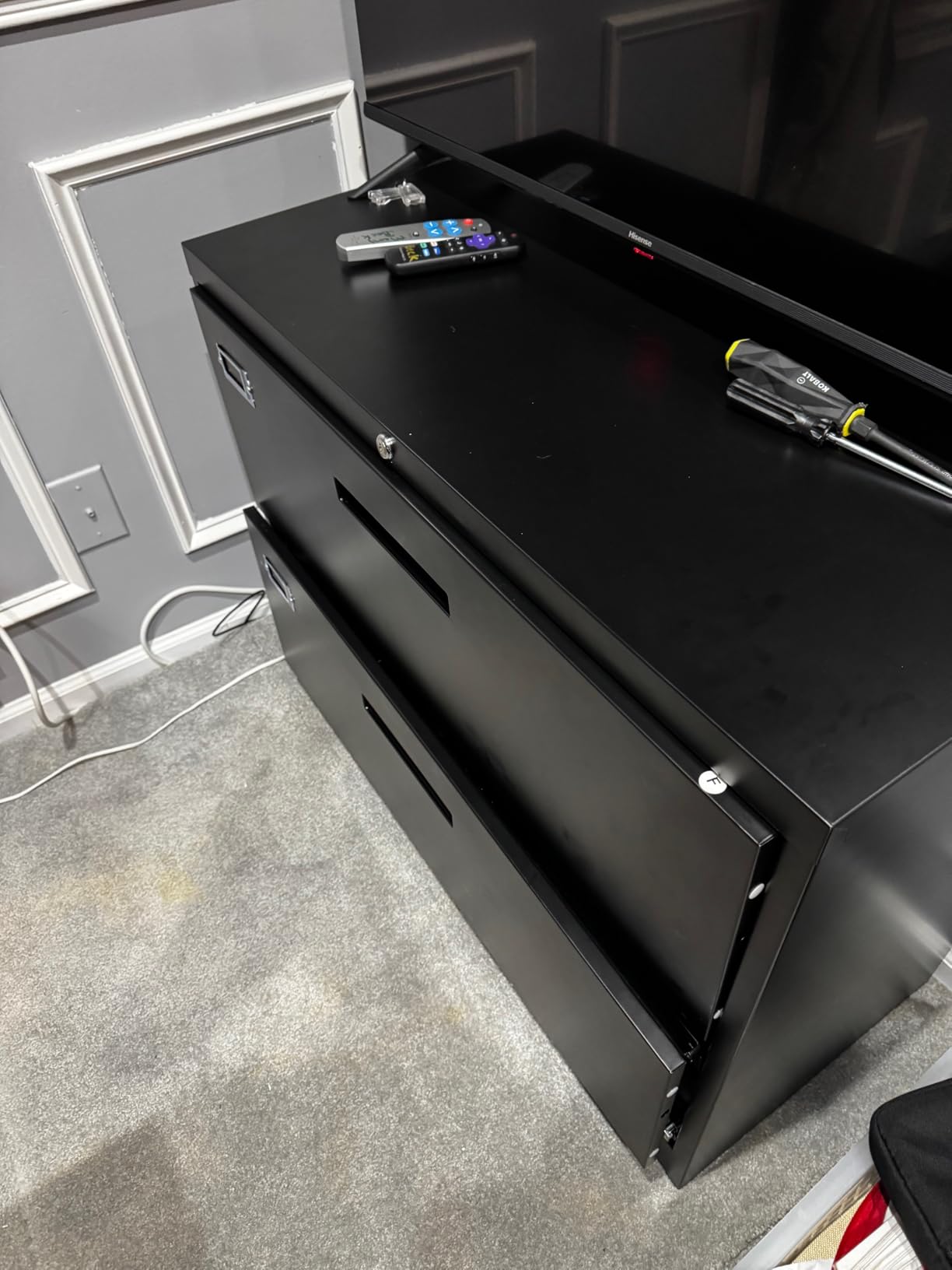 Letaya 4 Drawer File Cabinets with Lock, Metal Lateral Filing Storage Cabinet Printer Stand, Black Steel Home Office Cabinet for Hanging Files Letter/Legal/A4 Size (Black, H51.73×W28.35×D15.74) customer photo 2