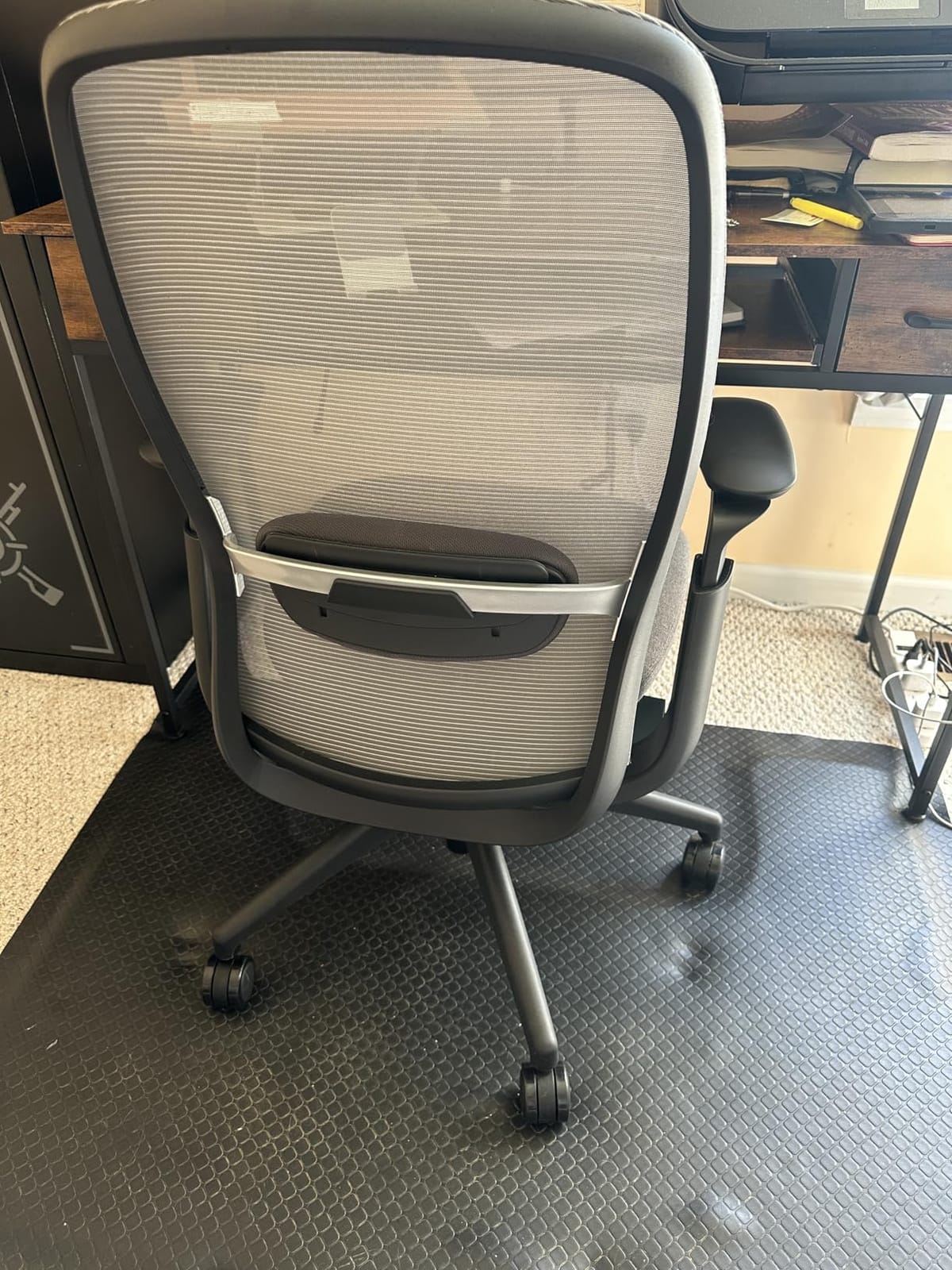 COLAMY Office Chair for Long Hours, Easy Wire-Control Desk Chair with Sliding Seat Depth & Thick Padded Lumbar Support, Heavy Duty 300 LBS High Back Mesh Computer Chair for Home Workstation,Blue customer photo 1