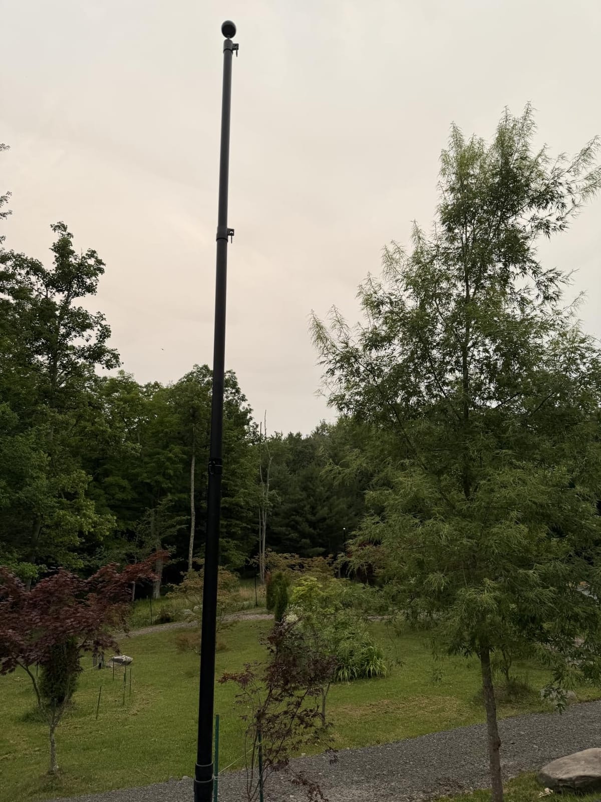 20FT Telescoping Flag Pole for Outside House - Heavy Duty 11-Gauge Aluminum | 210D Embroidered Flag | 120MPH Wind Tested | Anti-Tangle Aluminum Ring | Solar Light Auto On/Off | Rustproof | Easy Adjust customer photo 2