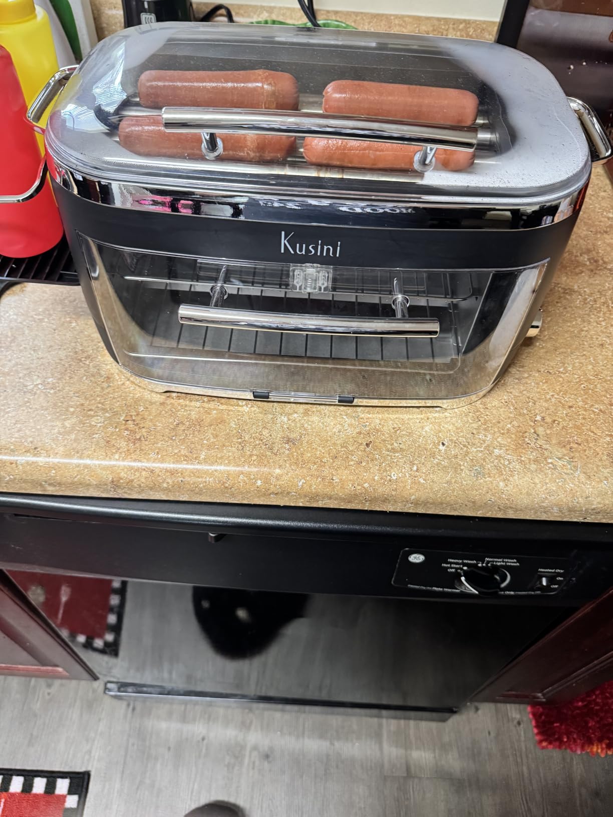 Kusini Hot Dog Roller Grill & Toaster Oven - Holds 8 Hot Dogs & 8 Buns, keep warm Option & Condiment Holder - Kitchen Appliance Hot Dog Cooker Machine - Hosting Party Essential, Unique Gifts Idea customer photo 1