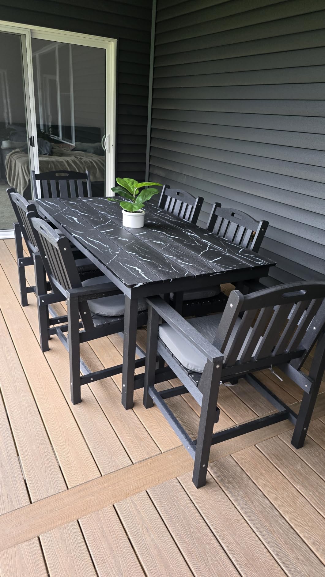 Mdeam 7-Piece HIPS Outdoor Dining Set, 66.9