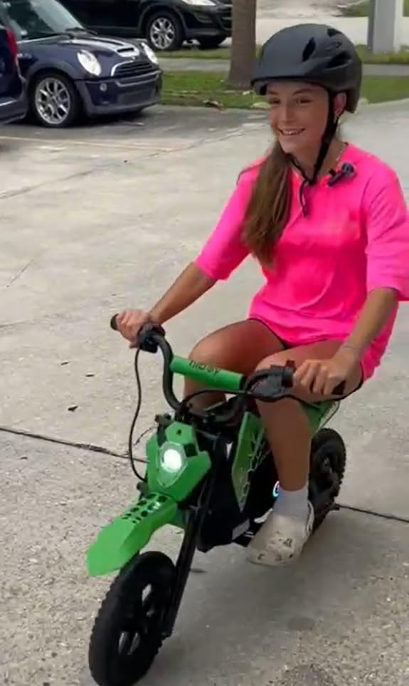 Hiboy DK2 Electric Dirt Bike for Kids Age 3-7, 3-Speed Toy Motorcycle | Up to 13 Mph & 11.2 Miles Range, Smart LED Power Display, 12