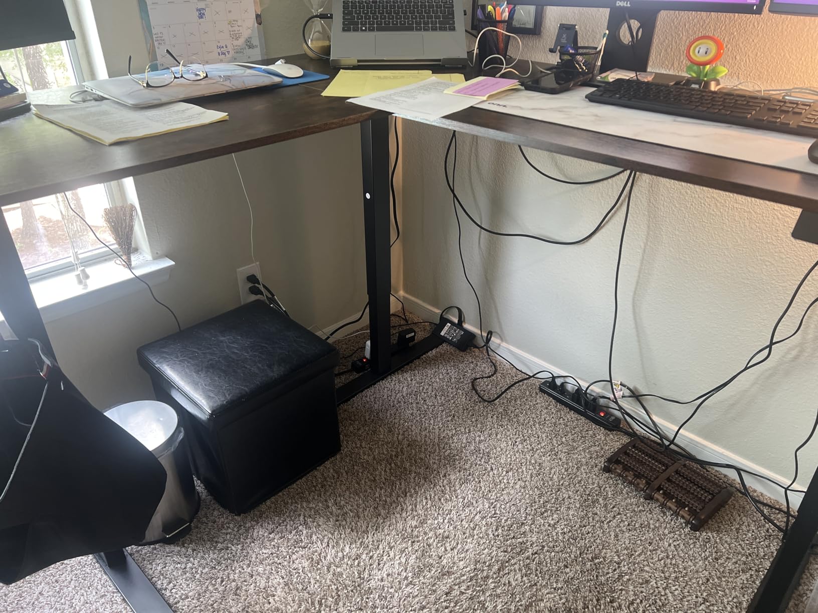 SIAGO 63x55 Inch L-Shaped Standing Desk with Charging Station Corner Desk | Adjustable L Shape Corner Computer Desk with Memory Controller, Splice Board Ergonomic Sit Stand Workstation for Home Office customer photo 2
