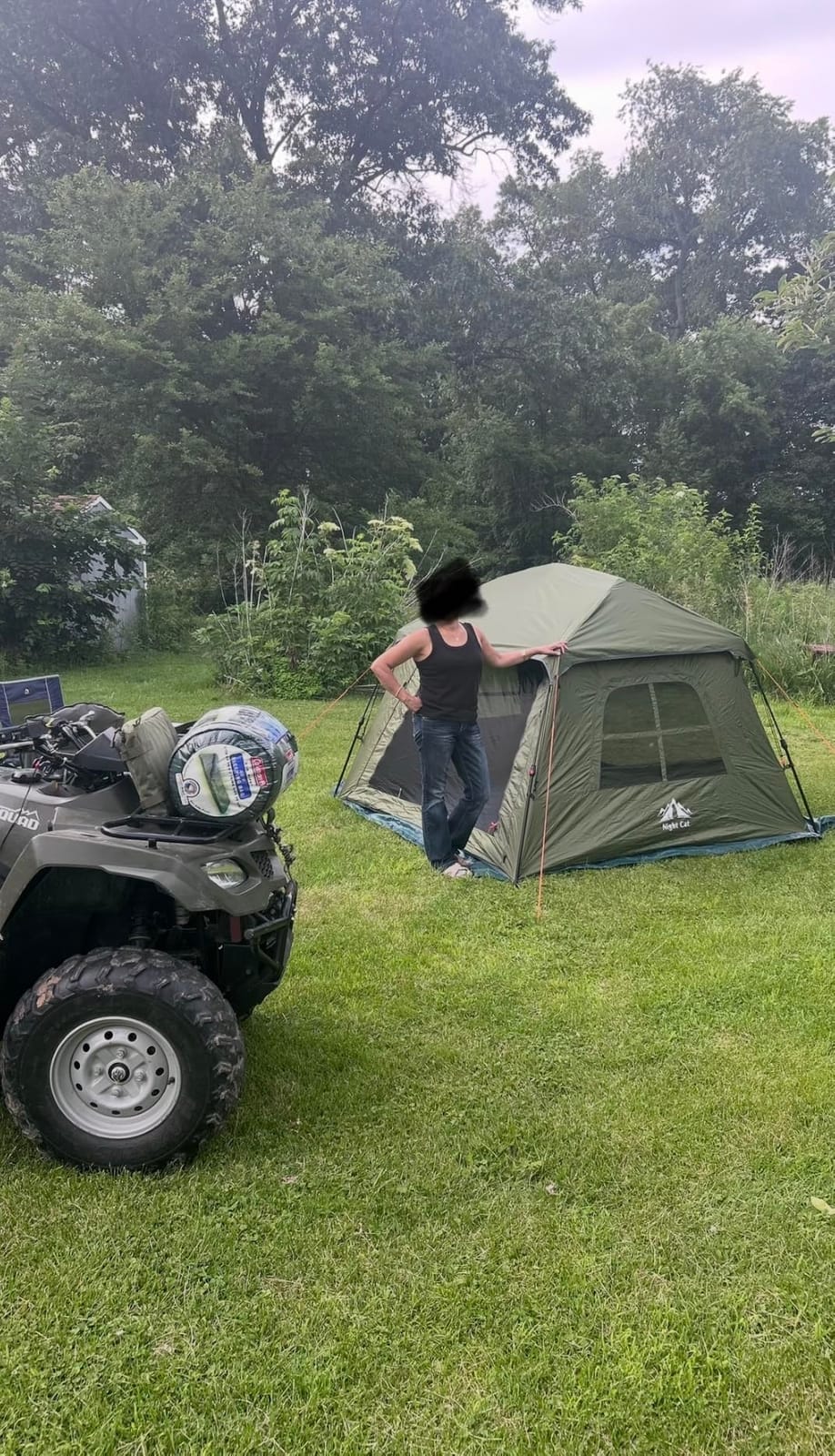 Night Cat 4 Person Pop Up Camping Tent, Blackout Cabin Tent with Vestibule & Rainfly, Waterproof Instant Easy Setup Family Tent, Dark Room Outdoor Tent for Camping, Hiking, Backyard customer photo 1