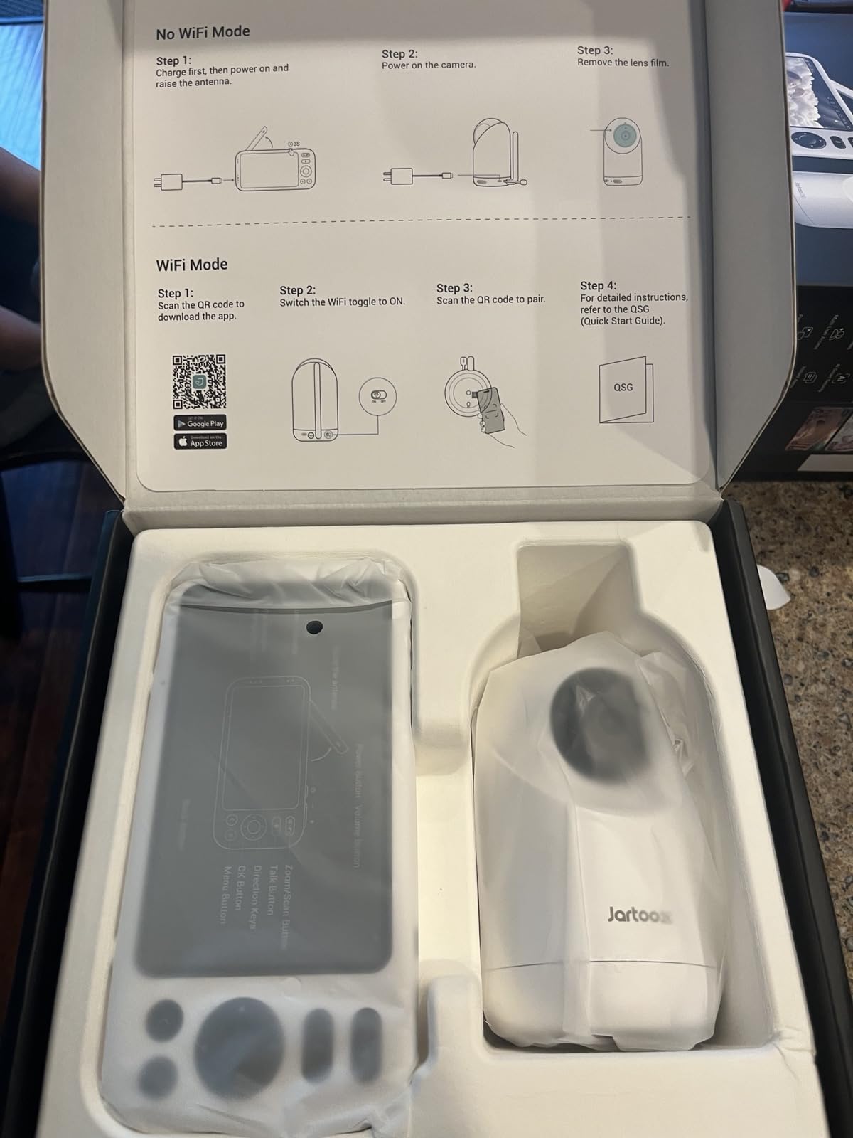 Jartoo Smart Baby Monitor with 2K Camera & Mount, 5.5