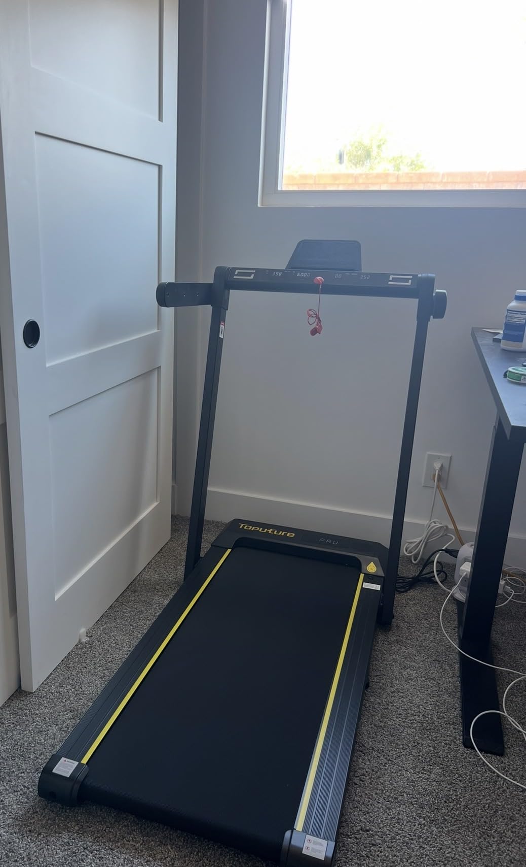 TOPUTURE Walking Pad Treadmill with 12% Incline, 4 in 1 Foldable Treadmill with Handle Bar for Home/Office, Under Desk Treadmills Portable Folding Walking Pad with App & Bluetooth Speaker, 0.6-10MPH customer photo 1