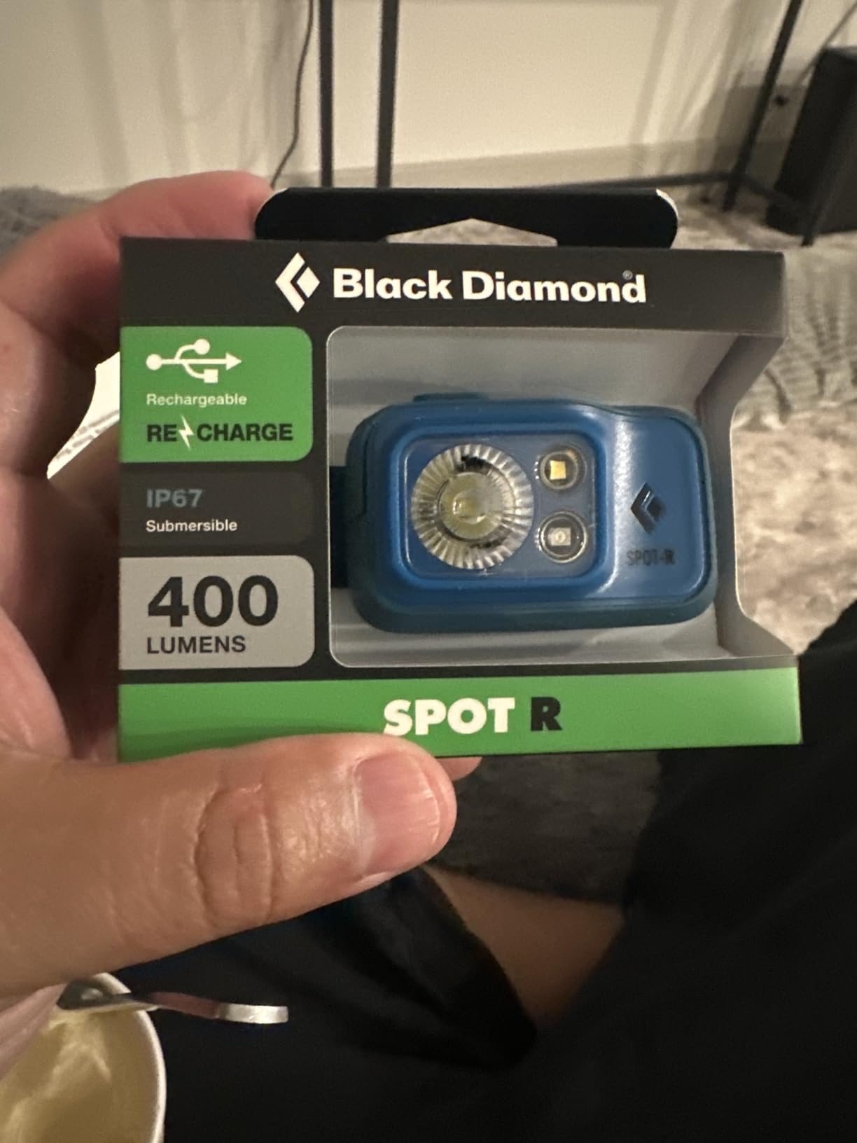 BLACK DIAMOND Spot 400-R Headlamp, Rechargeable, Dimmable, Bright, BD Azul | 400 lumens, Red Night Vision, Brightness Memory, PowerTap, Battery Meter Tracks Runtime, Integrated Rechargeable Battery customer photo 2