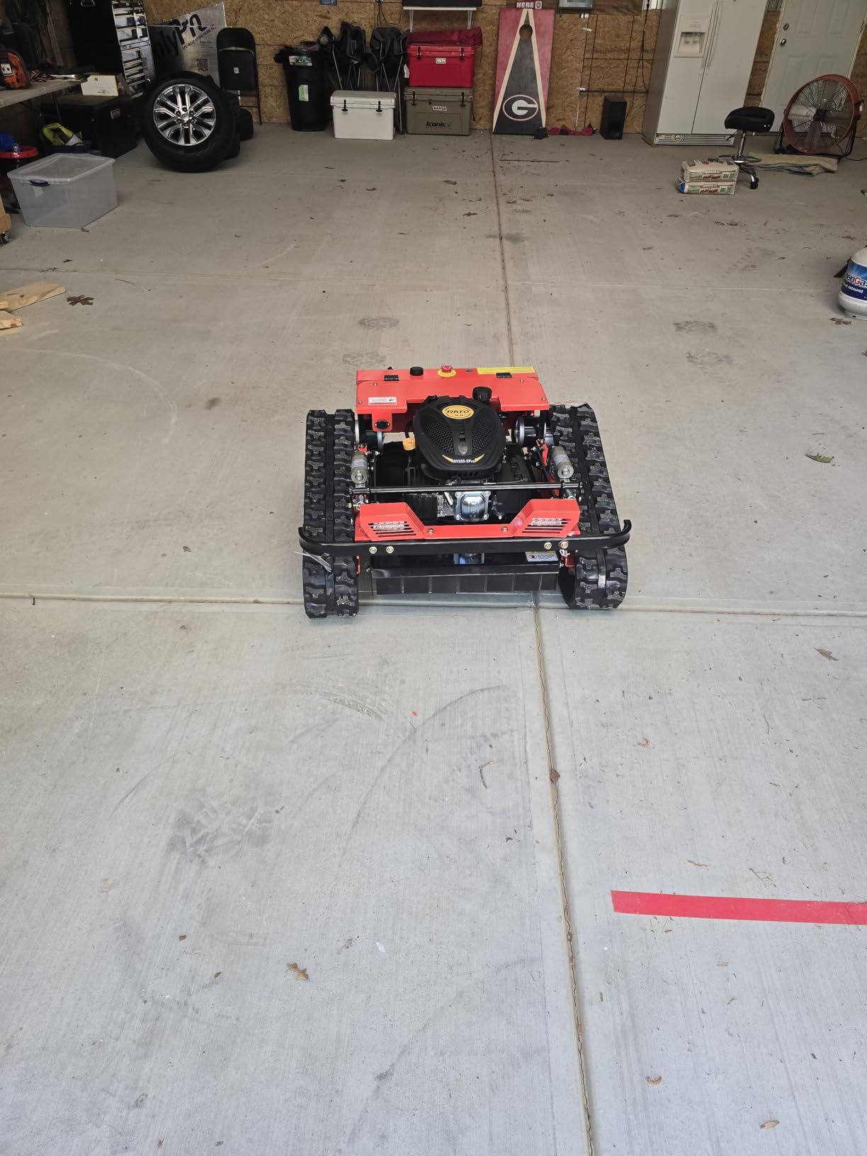 INFRONT Remote Control Lawn Mower - All Terrain Tracks, 45° Slope Climbing, Gas Electric Hybrid, High Power Strong Mower customer photo 1