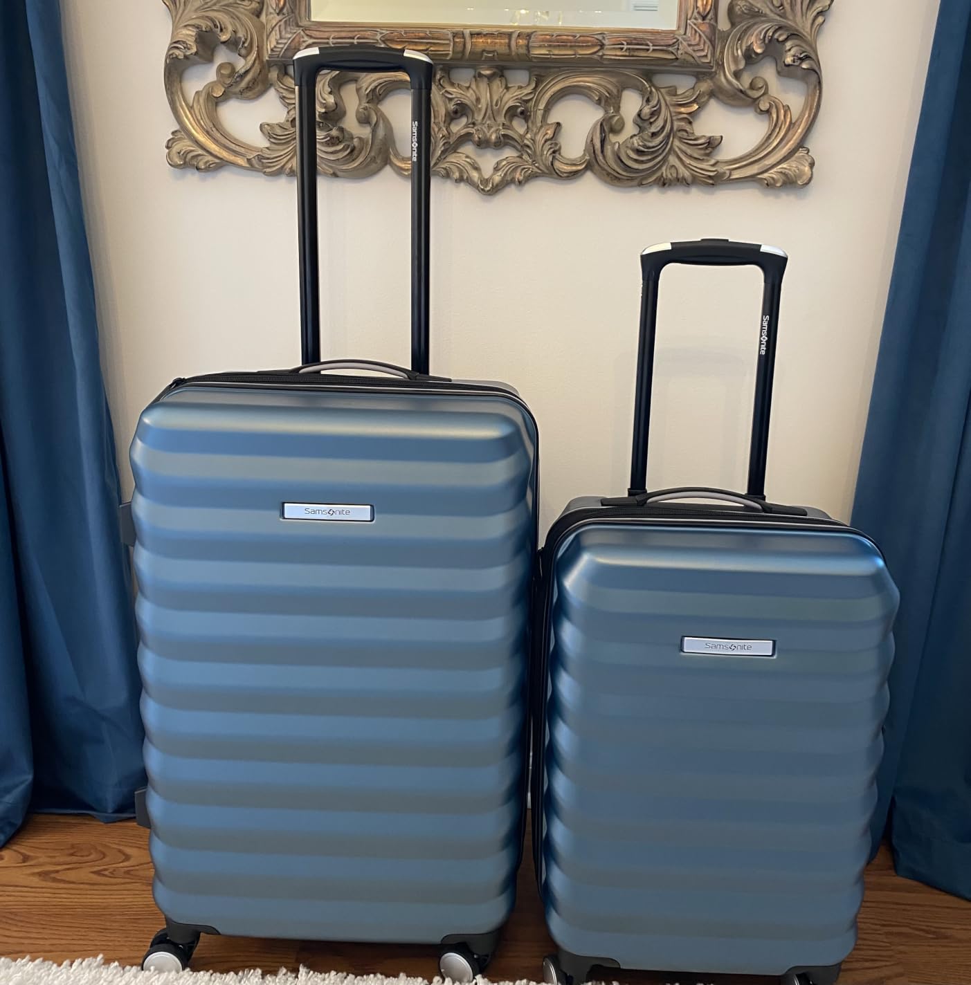 Samsonite Hard-Sided 20, 24 & 28 Inch 3-Piece Lightweight Checked Large Expandable Element Suitcase Set: Durable, 360° Spinner Wheels, Adjustable Telescopic Handle, TSA-Approved Lock - Copper Orange customer photo 1