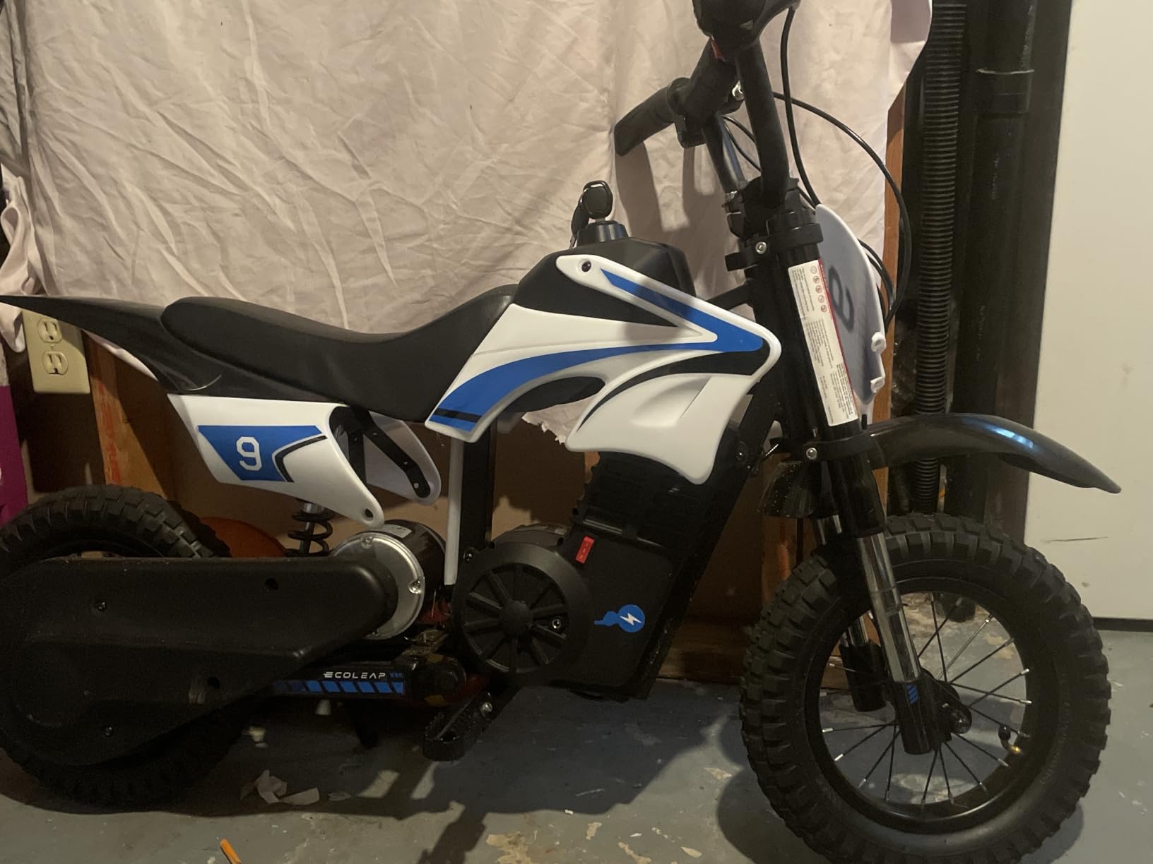 K1 Kids Electric Dirt Bike, 36V, 700W, 16 MPH, 14-Mile, Ages 3-10 (Sky Blue) customer photo 1