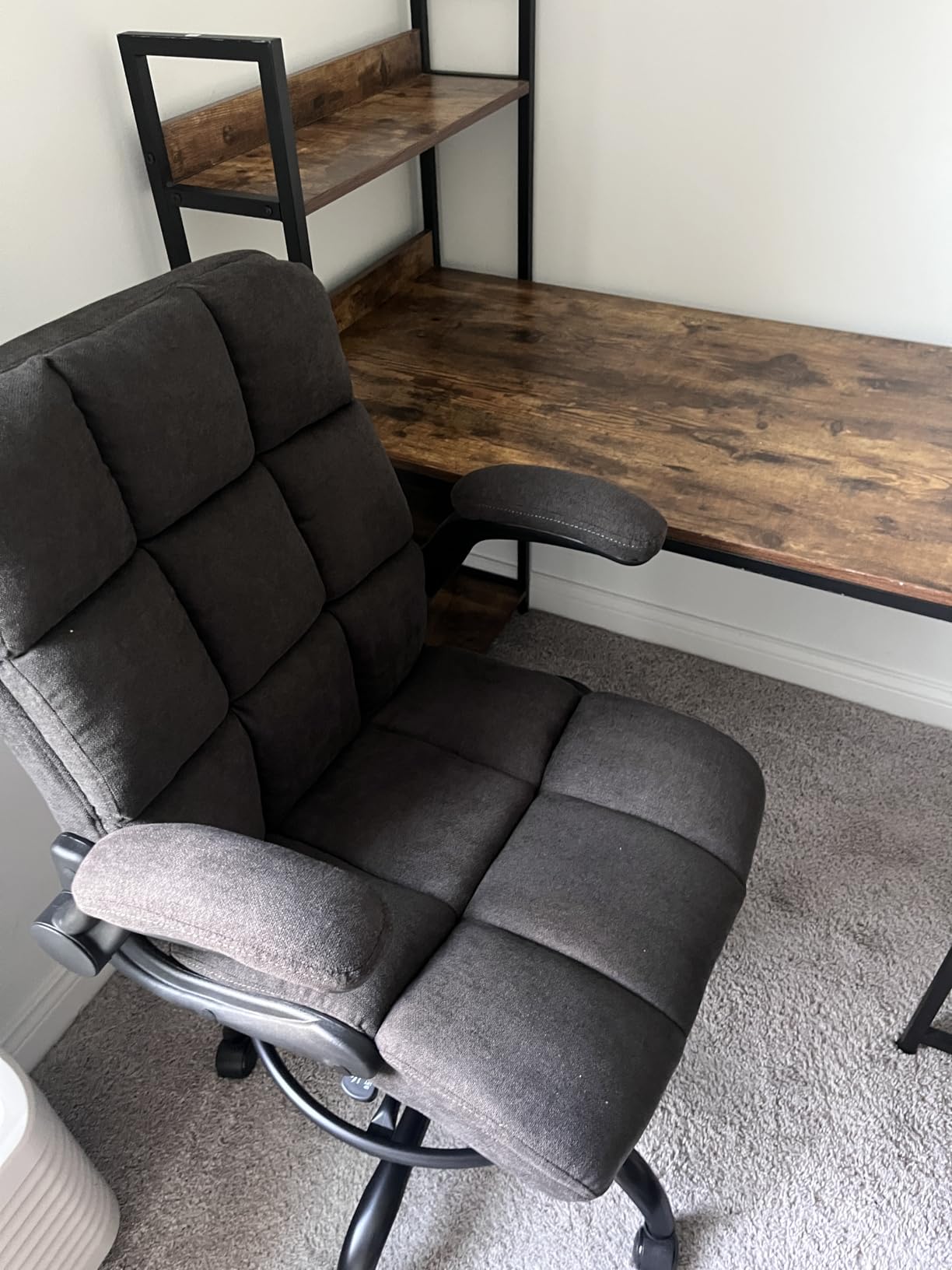 PU Leather Drafting Chair,Tall Office Chair for Standing Desk with Footring,Counter Height Adjustable High Office Chair with Flip-up Armrests for Home,Drawing customer photo 2