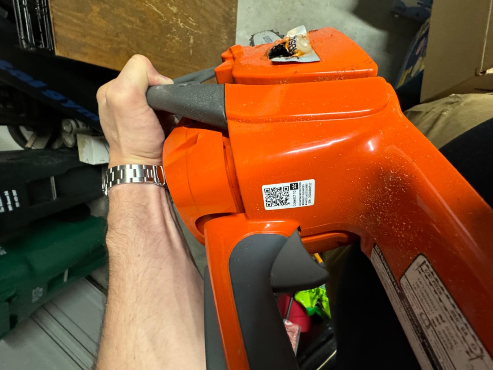 Husqvarna 120 Mark III Gas Chainsaw, 38-cc, 2-Cycle X-Torq Engine, 16 Inch Chainsaw with Automatic Oiler, for Wood Cutting and Tree Pruning customer photo 2