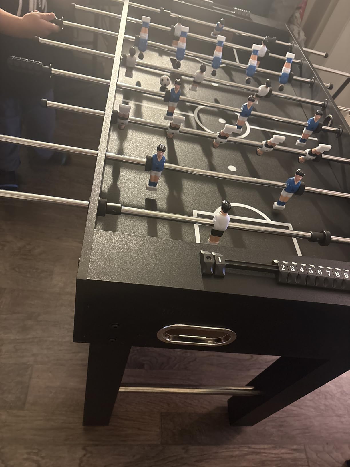 SereneLife 48in Foosball Table, Competition Size Soccer Game Table for Kids and Adults, Home Game Room Arcade Set, Leveling Legs, Engineered Wood, Chrome Steel Rods, 2 Balls, 2 Cup Holders customer photo 2