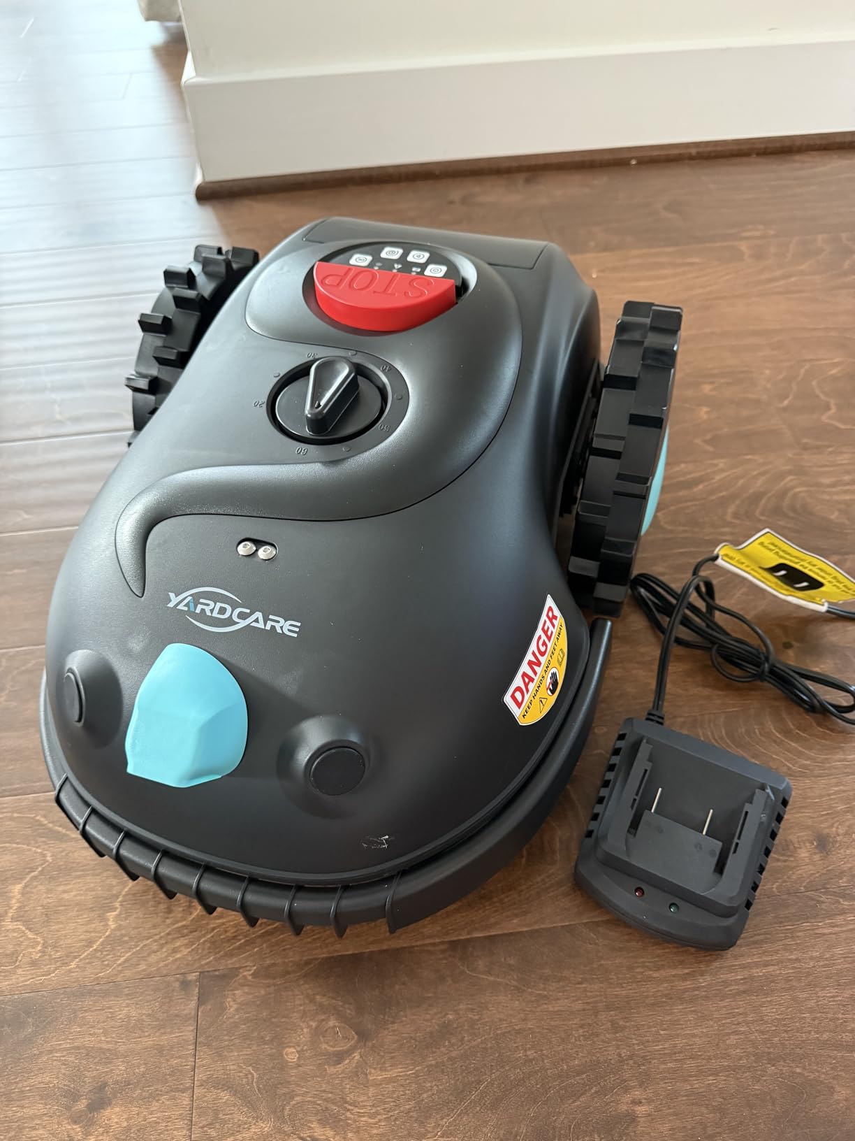 YARDCARE V100 Robot Lawn Mower with HD Vision Navigation, Smart Obstacle Detection, Collision Sensors, Adjustable Cutting Height, Low-Noise Operation-Perfect for Small Lawns up to 1,600 sq ft. customer photo 1